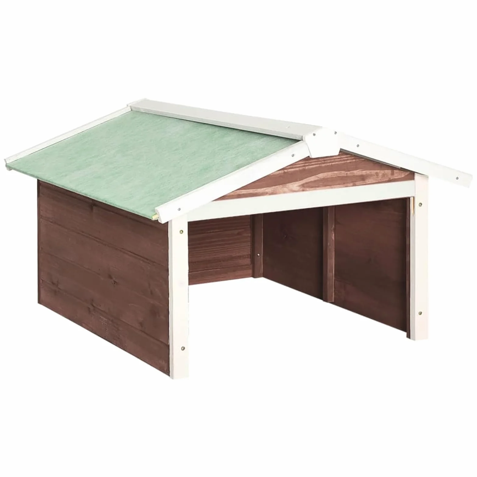 Gecheer Abri de Jardin en Bois pour Tondeuse Robot - Design Rustique, Protection UV et Intempéries - 72x87x50 cm