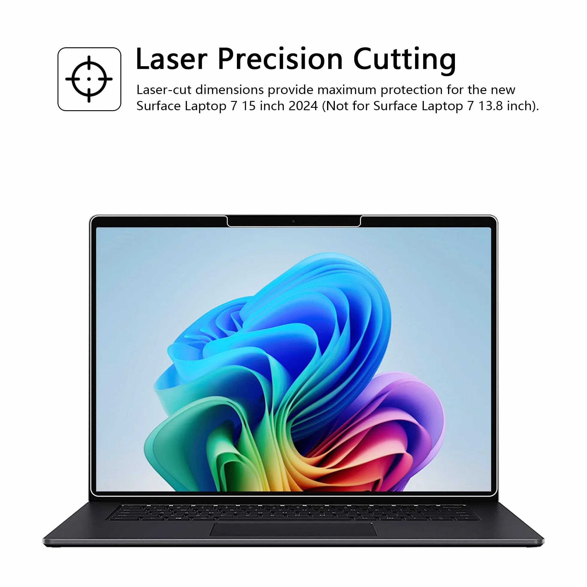 MEGOO Verre Trempé pour Microsoft Surface Laptop 7 2024 15 Pouces Anti-rayures