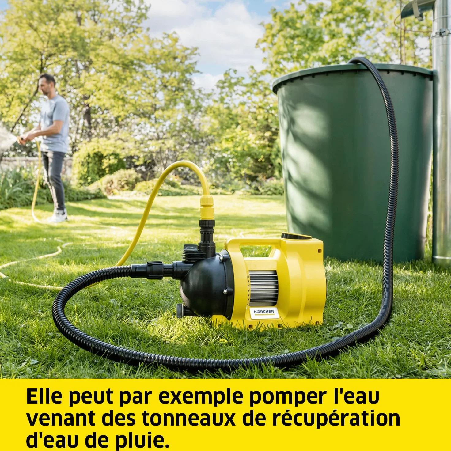 Pompe d'Arrosage Kärcher Bp 4,500 Garden, Moteur 550 W, Débit de 4 500 L/H, 3,6 Bar, HautEUr Manométrique Totale 36 M, HautEUr D’Aspiration Max, 8 m