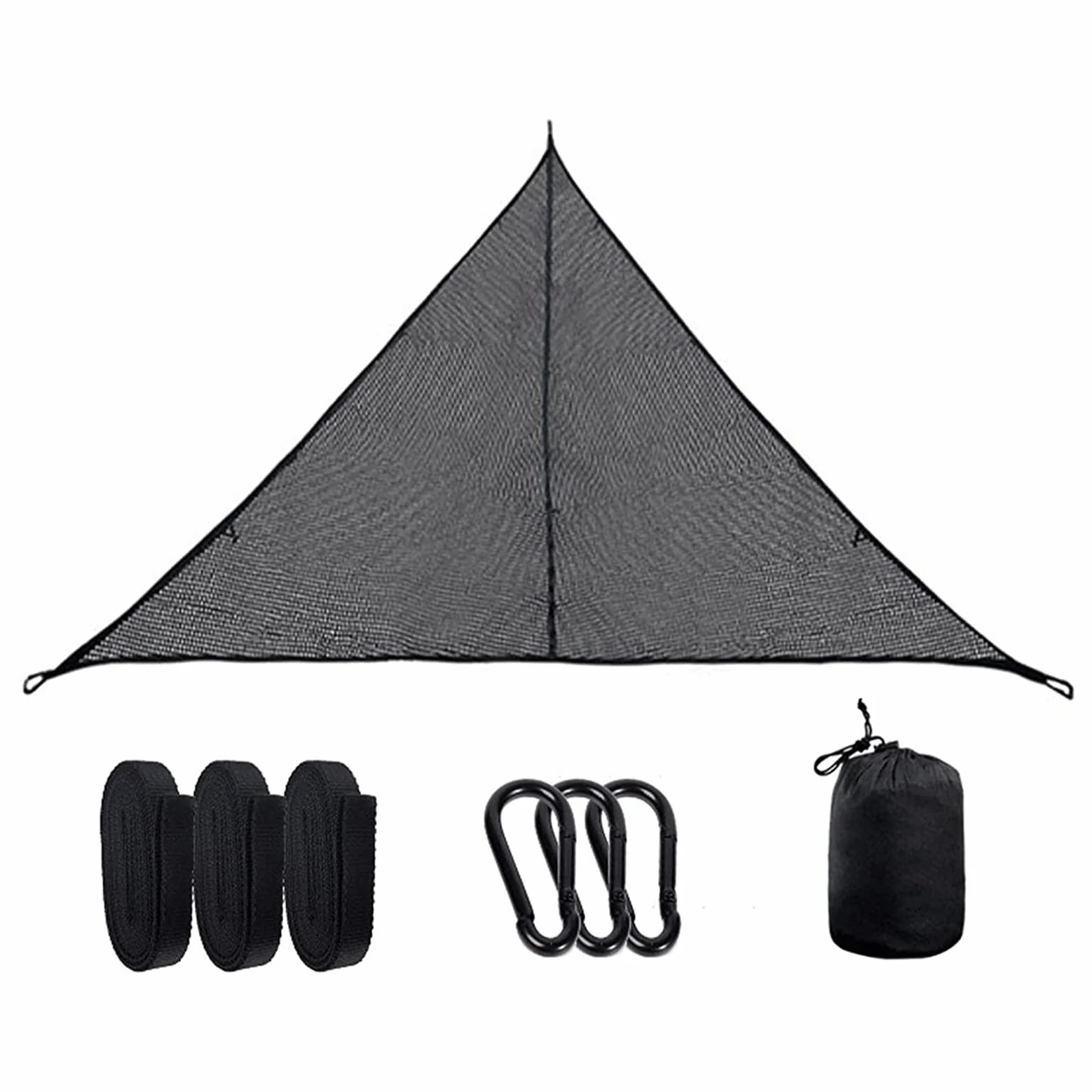 Portable Hamac de Camping Triangle Pas de Terrain Plat hamac aérien géant Conception à 3 Points hamac Multi-Personnes en Maille à Haute Charge Balcon Voyage