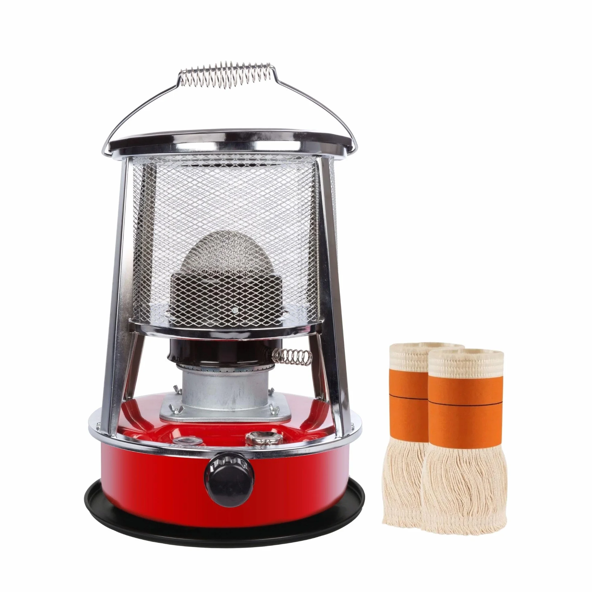 Chauffage à pétrole portable 2600W avec mèche + 2 rechanges, poêle extérieur camping tente 4,6L 18h