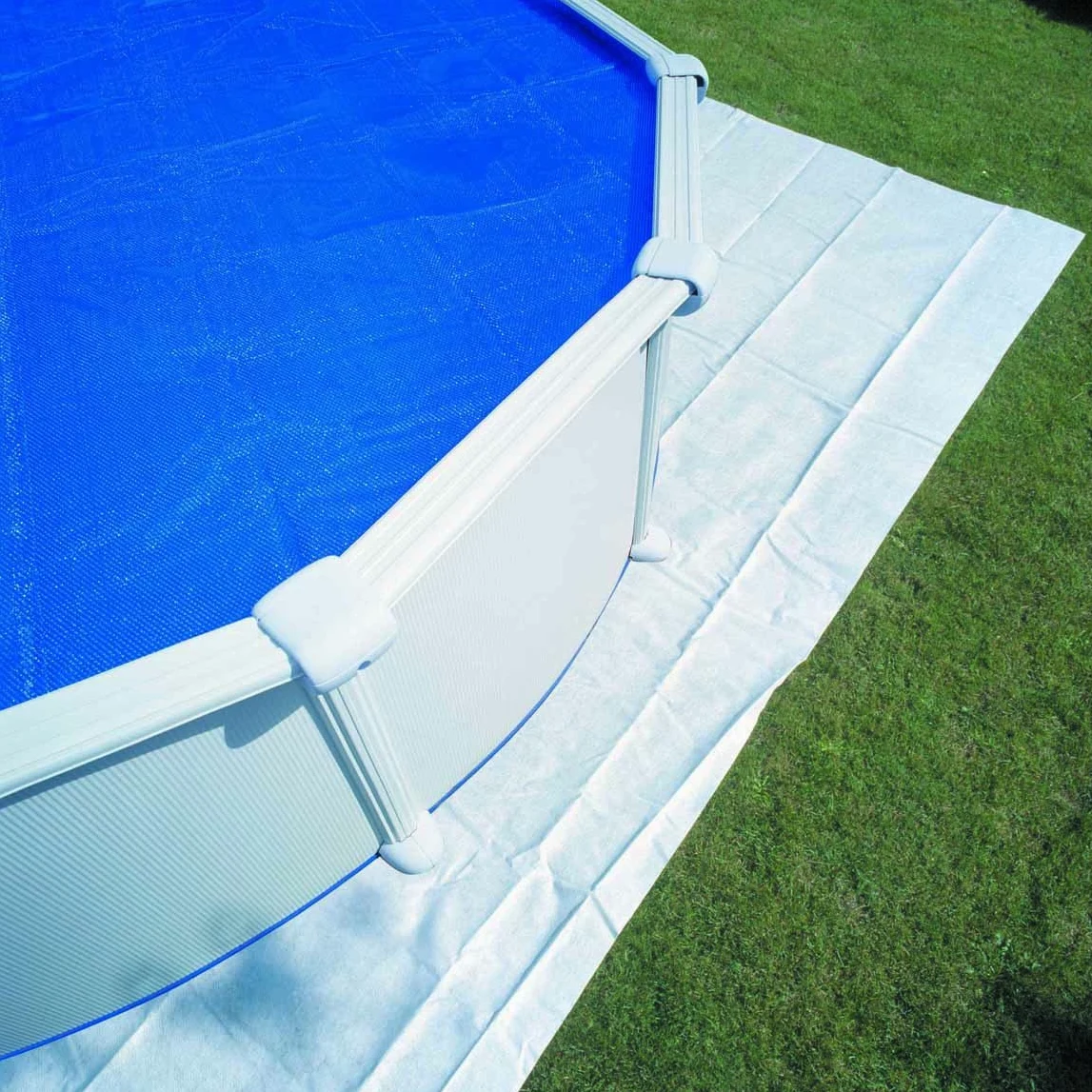 GRE MPR550 - Tapis de Sol 110g/m² pour Piscine Ø550cm, Couleur Blanc