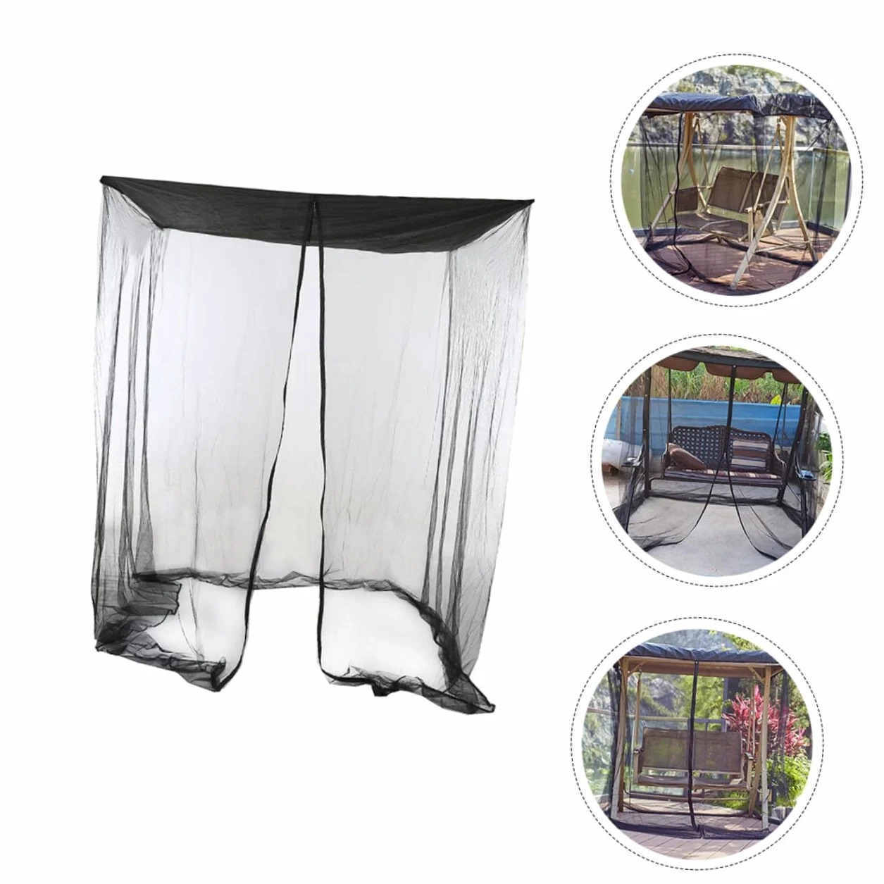 Yardenfun Filet de Hamac Suspendu Moustiquaire pour Extérieur Jardin, Double Grosse Taille Fermeture Éclair, Maille Résistante Légère et Respirante, Filet pour Terrasse et Camping