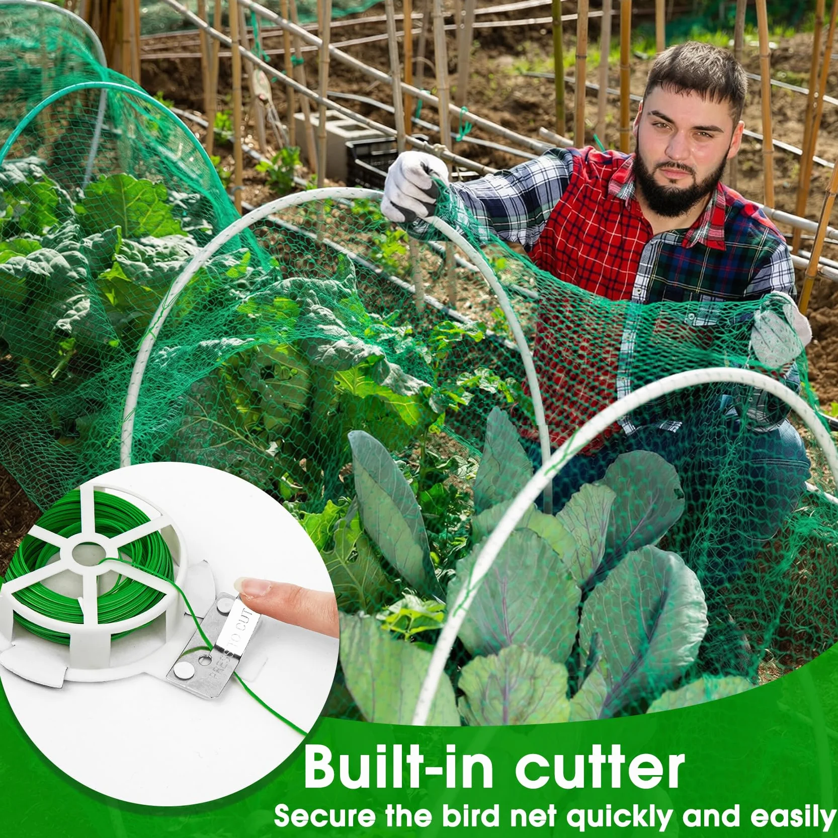 Filet Anti Oiseaux de Jardin Protecteur 4M x 20M Mailles Réutilisable
