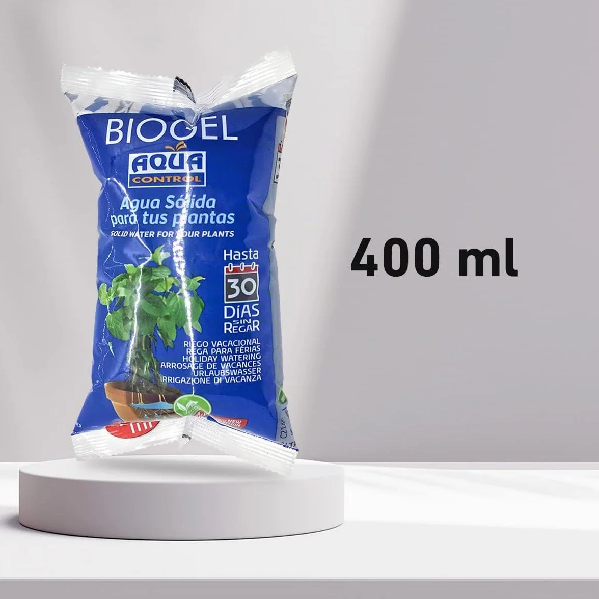 AQUA CONTROL Biogel C2140 Eau Solide pour Plantes, Arrosage Vacances 30 Jours, 400 ML