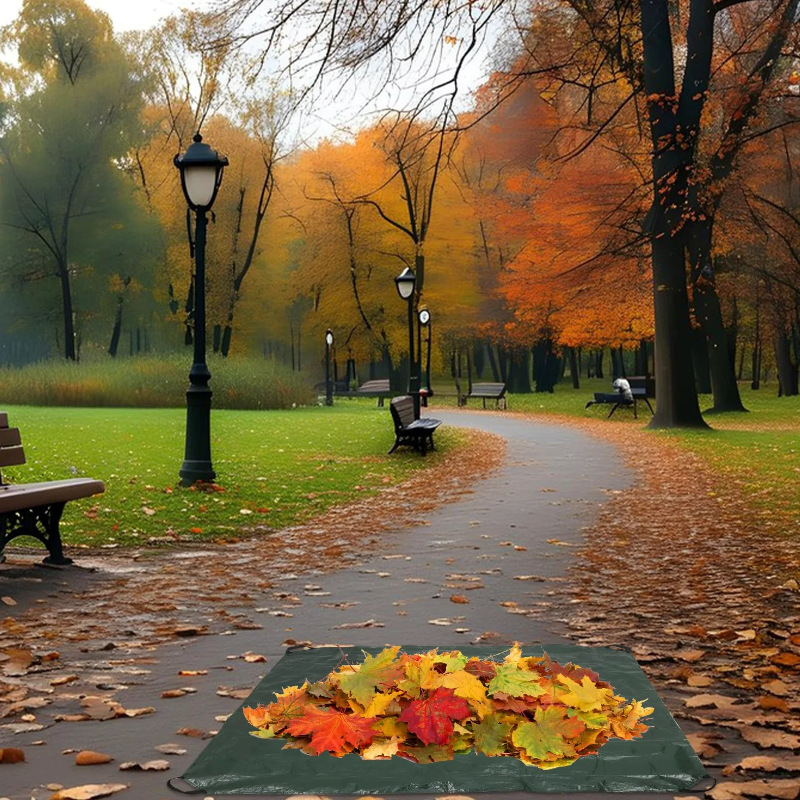 Sewroro Paquet Pliable à Déchets de Jardin en Pe avec Poignées Pratiques, Grosse Capacité pour Ramassage de Feuilles et Débris Patios et Jardins