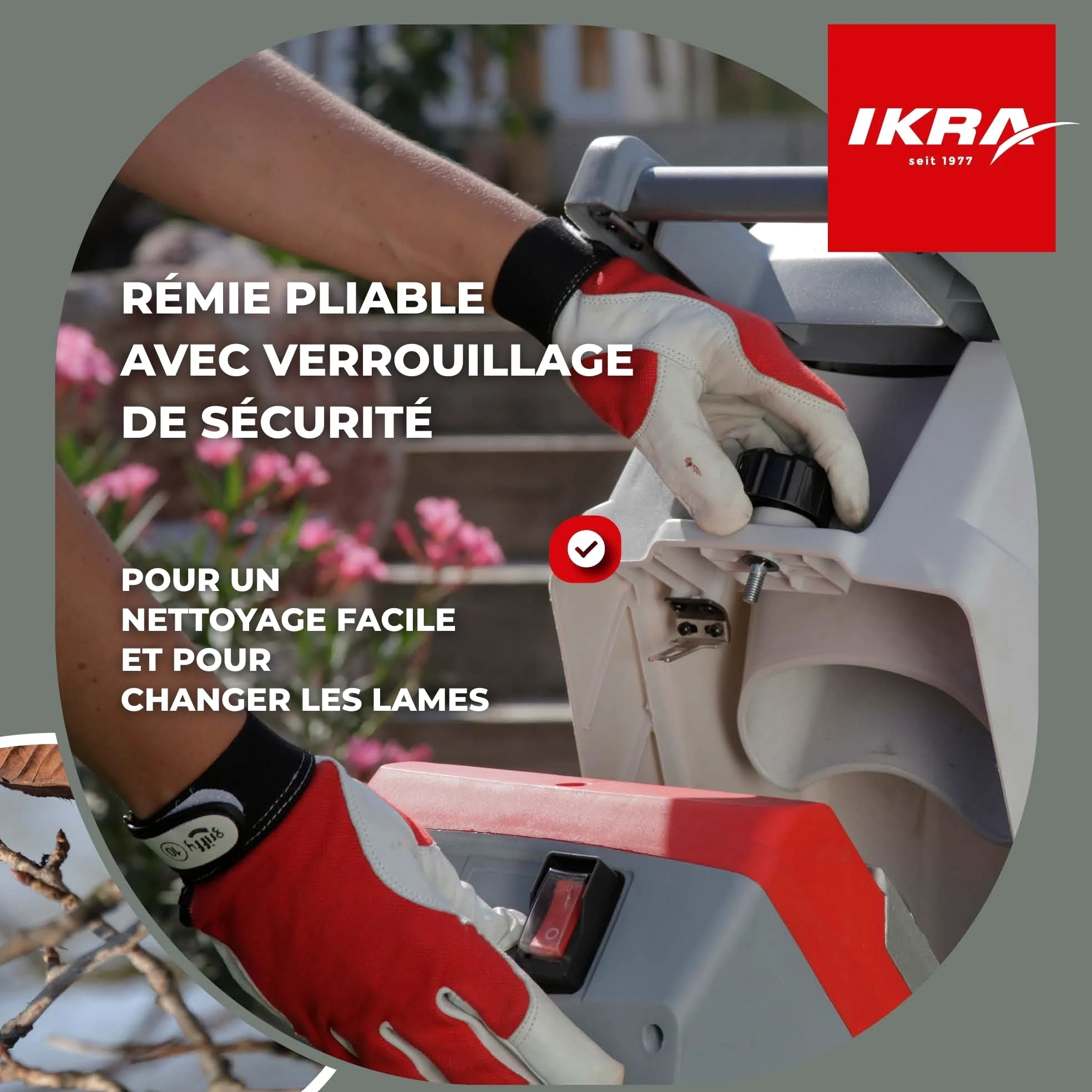 IKRA broyeur électrique IMH 2500, avec lame de rechange et lunettes | Sac de ramassage de 45 l, moteur haute performance, 2500 W, lames réversibles durables, idéal pour la production de paillis