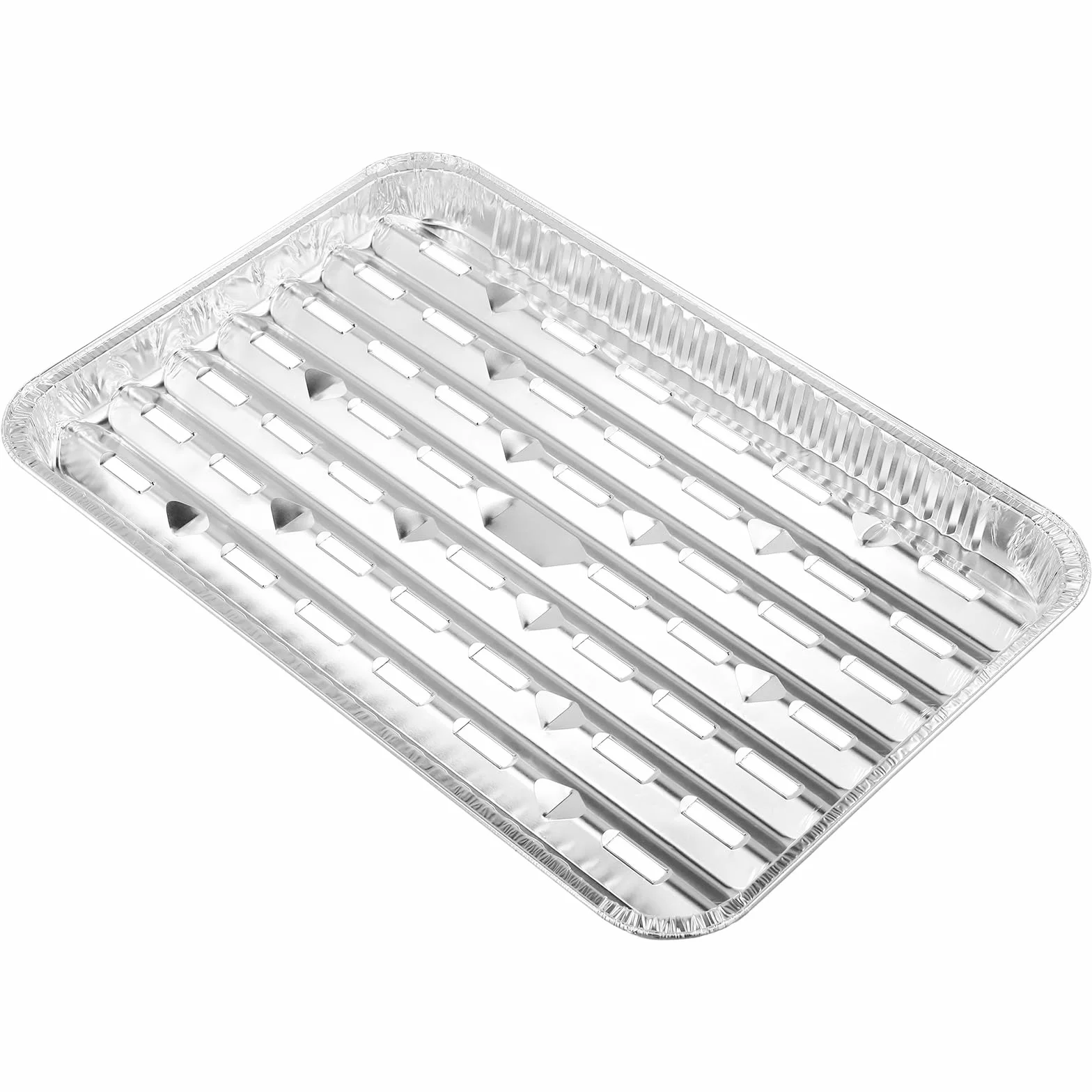 Barquettes Aluminium Jetables Lot de 40 - 340 x 230 x 23 mm - Barbecue Four Congélation Cuisine Argenté