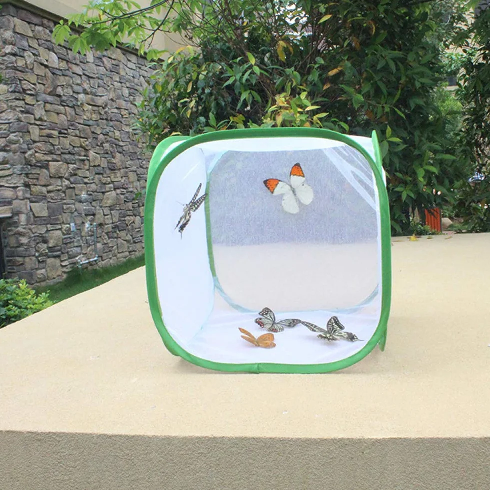 Cage d'habitat pour insectes et papillons pliable en maille avec fermeture éclair Taille S