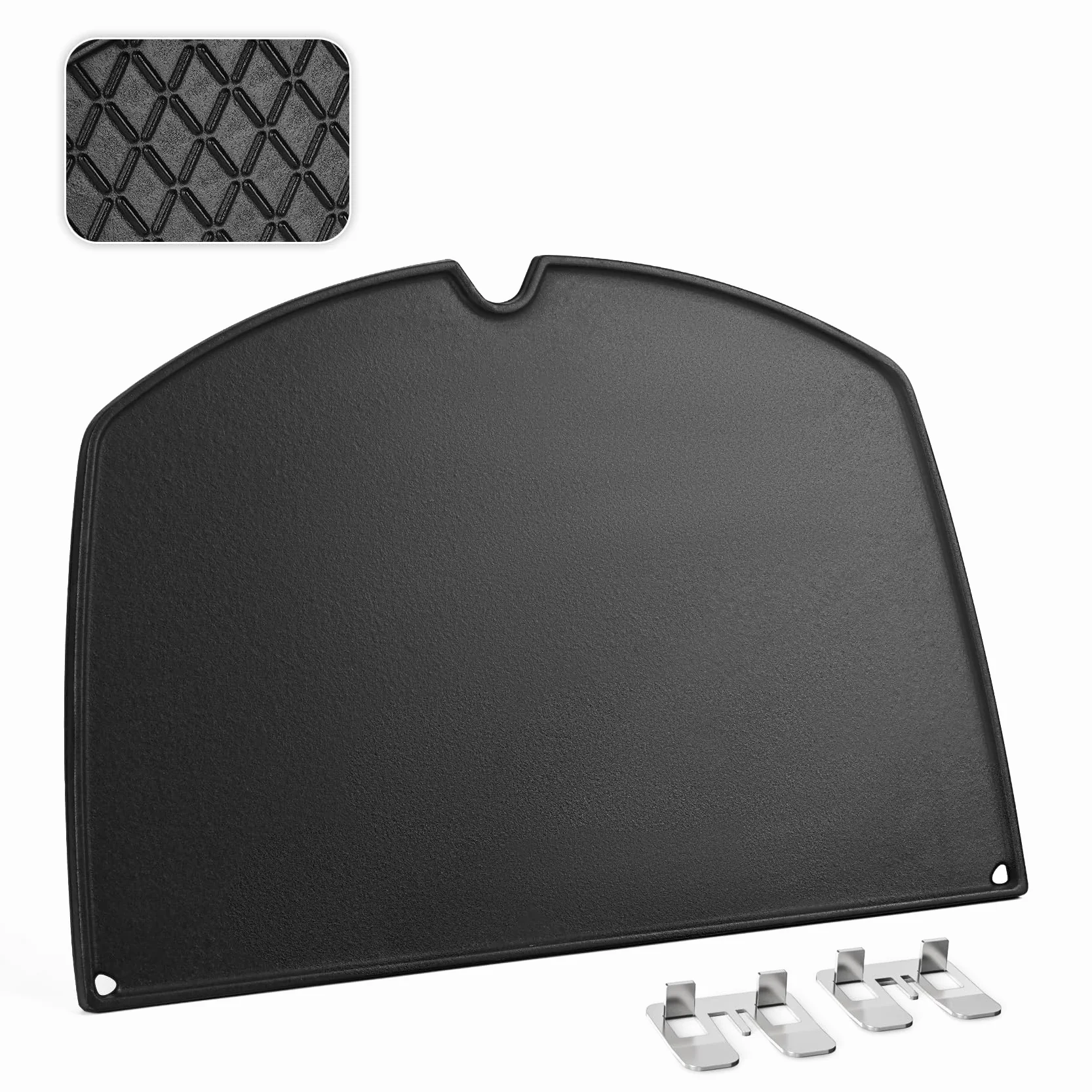 Onlyfire Plaque de Cuisson Réversible Fonte pour Weber Q300 Q320 Q3000 Q3100 Q3200 Remplacement 6506