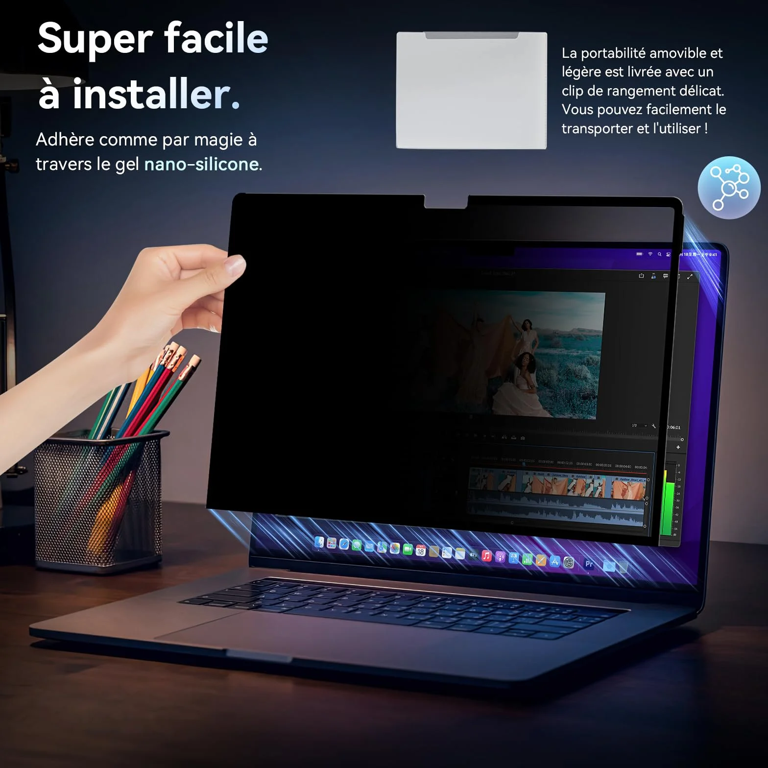 Filtre de Confidentialité MacBook Pro 16 Pouces 2021-2026 M1 M2 M3 M4 M5 Anti Espion Lumière Bleu