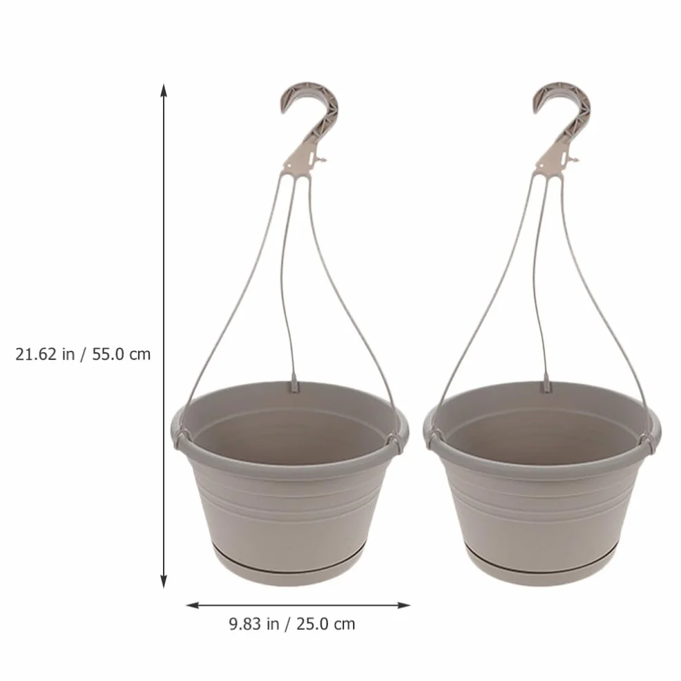 Yardwe 2 Suspendus Pots de Fleur Plastique Intérieur Extérieur Jardin Balcon Terrasse