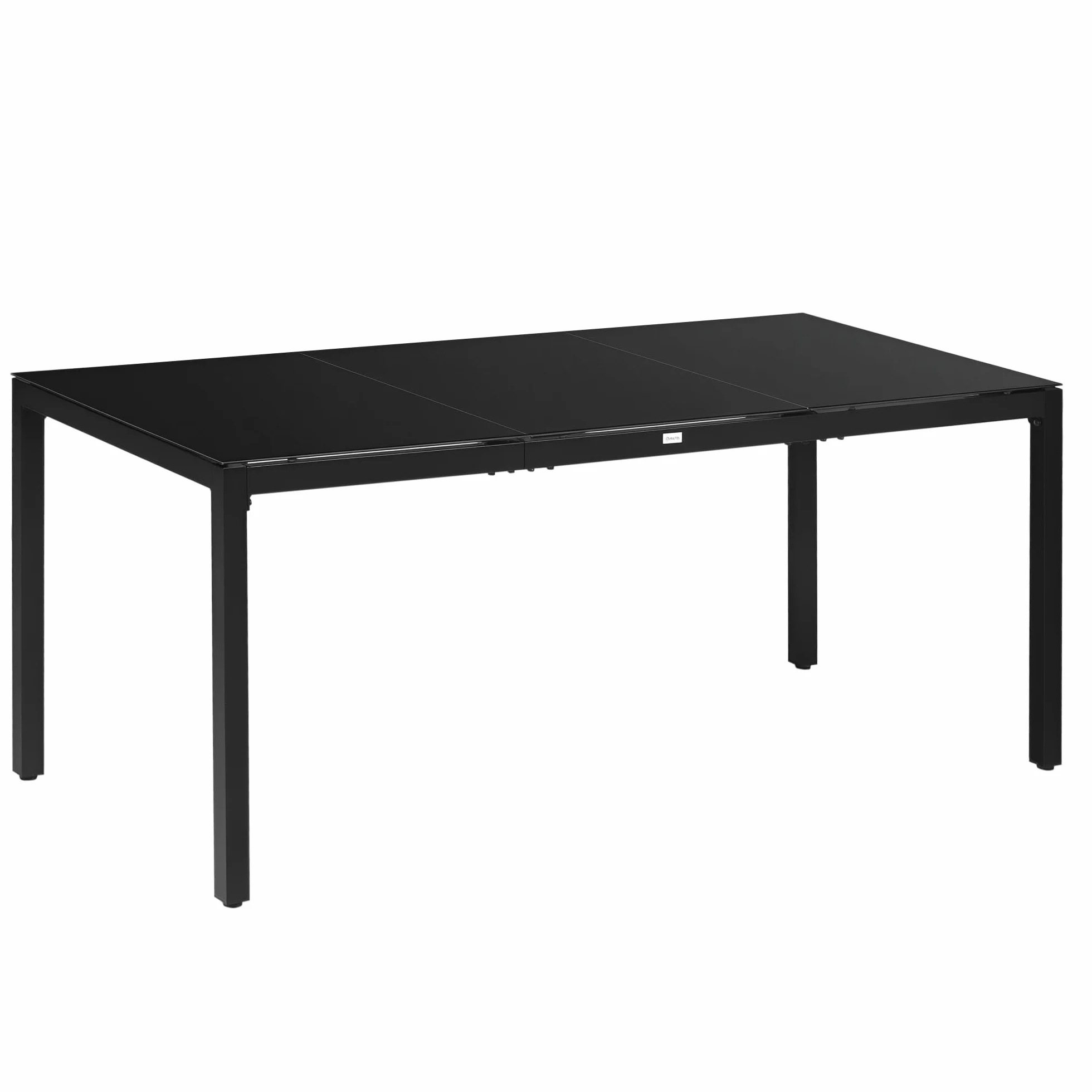 Outsunny Table de Jardin rectangulaire en Verre trempé Aluminium 180x80x72 cm Noir