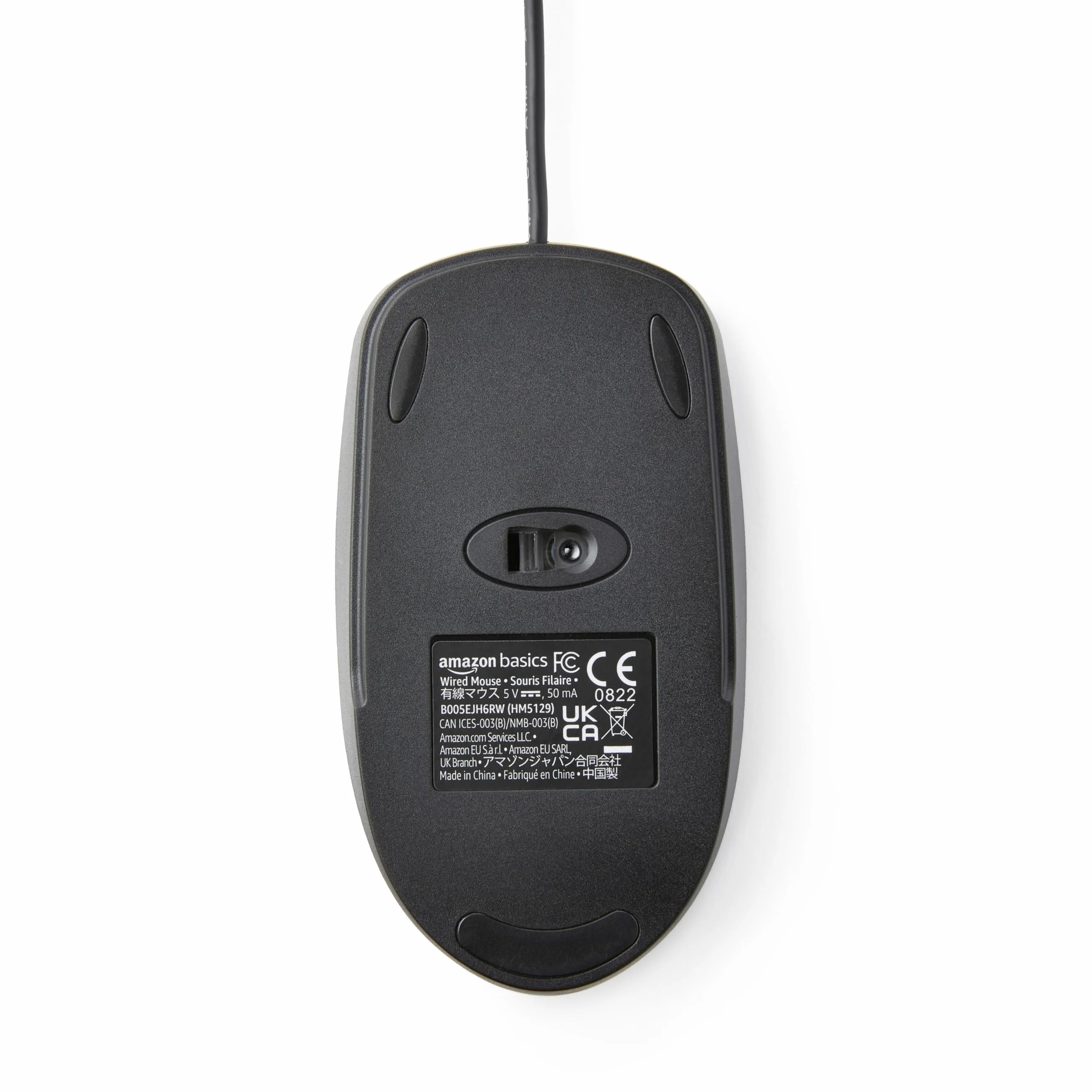 Amazon Basics Souris Optique USB 3 Boutons Noir