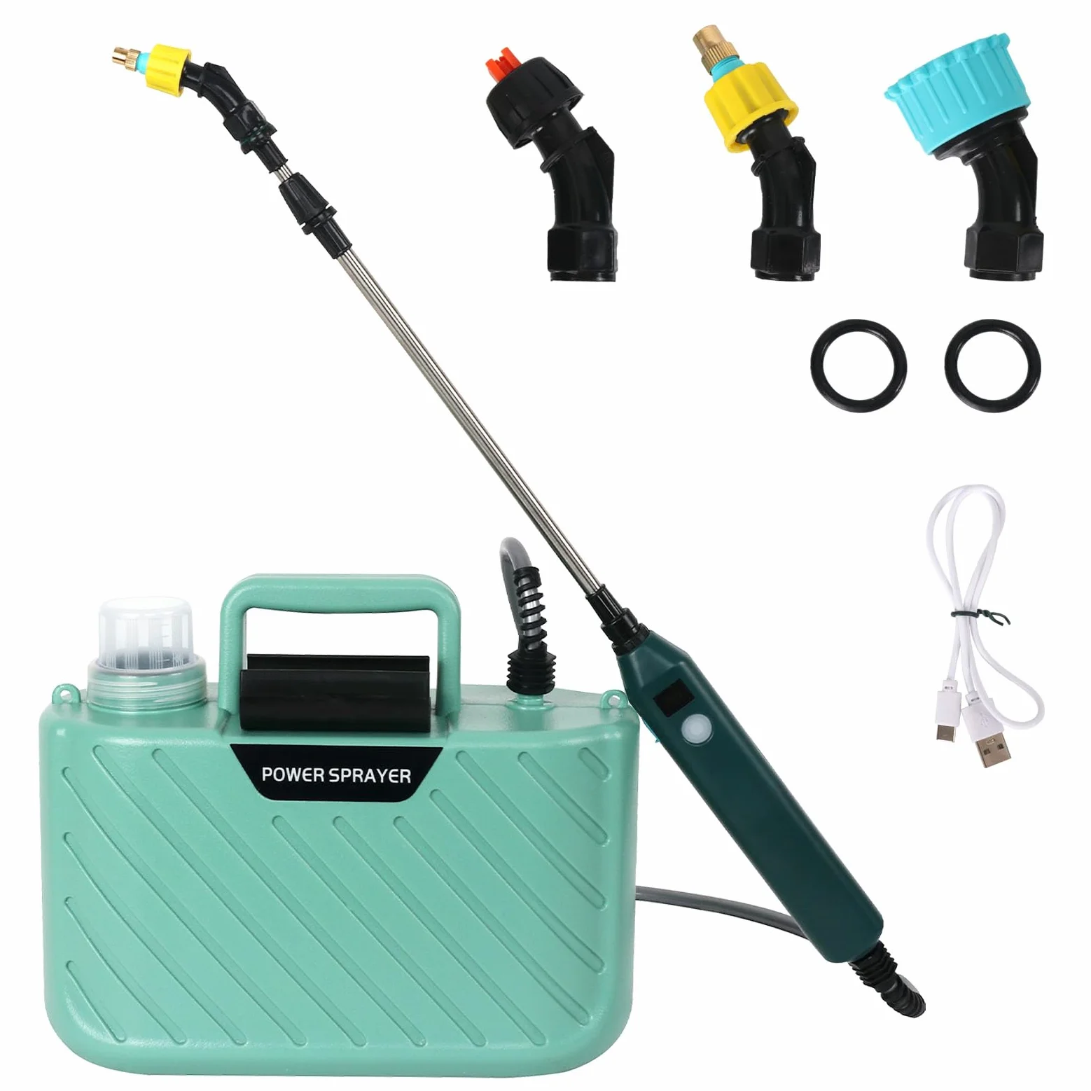 Pulvérisateur Électrique 5L 2400mAh pour Plantes avec Lance Télescopique Rechargeable (Vert)