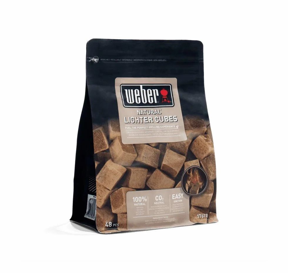 Weber Cubes Allume-feu naturels 48 pièces Accessoire Barbecue allumage Rapide du Charbon et des briquettes