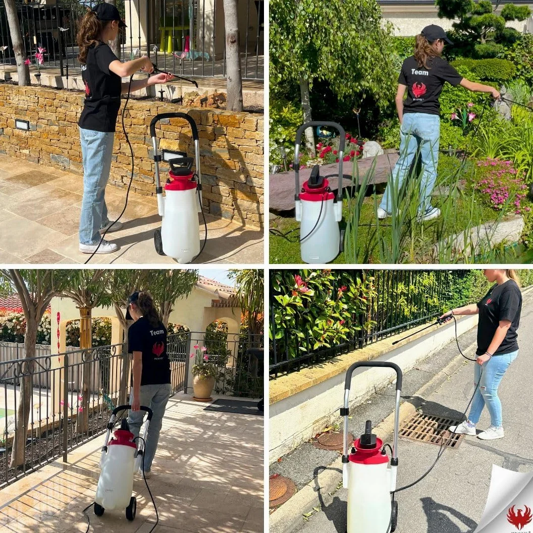 PHOENIX - Pulverisateur électrique de Jardin sur Roue Roller Sprayer, Pulverisateur Jardin avec Tuyau de 3m pour Une Pulvérisation sans Effort, pulvérisateur à Batterie, Autonome, Portable et Léger