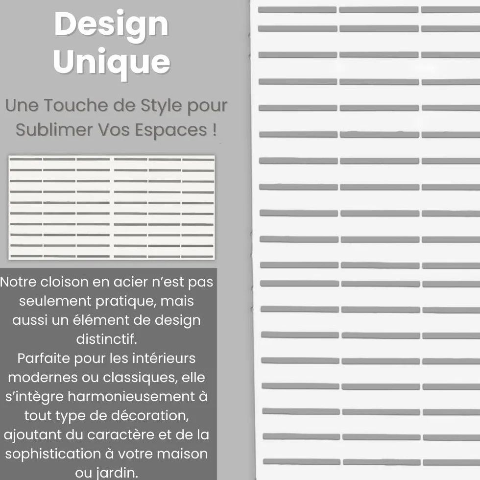 SIEDITI FUORI E DENTRO Panneau Brise-Vue Paravent métal modulaire Claustra Acier résistant intempéries Lignes Blanc