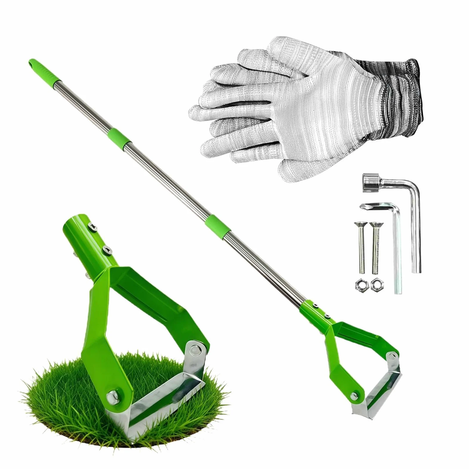Sarcloir à Étrier Manche Long Pelle Ronde Robuste | À Étrier Pour Le Désherbage Du Jardin Pour Creuser Tranchée Détasser Sarcler Bordures Ferme Pelouse Arrière-cour