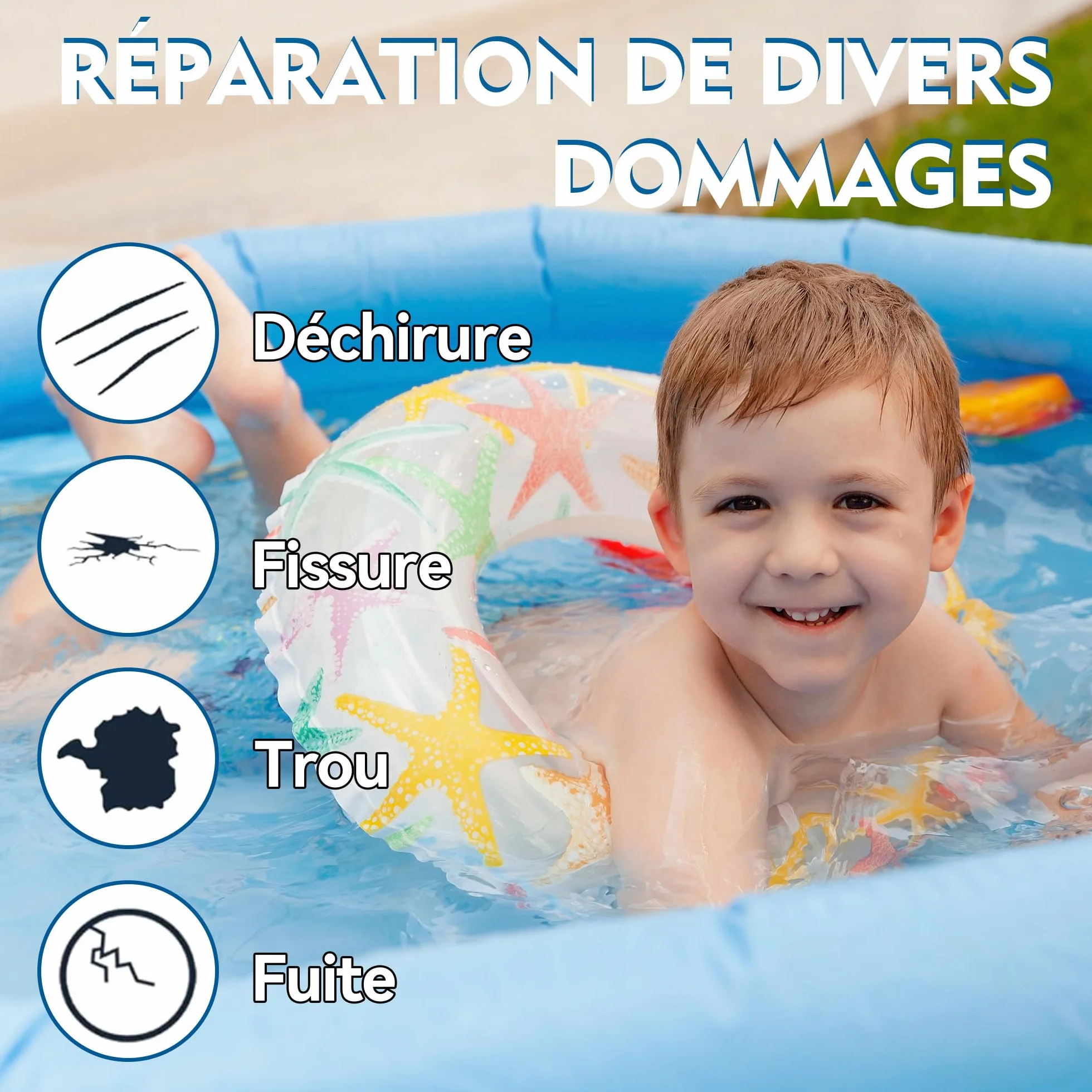 Kit Réparation Piscine Liner Colle pour réparations Rapides d'articles gonflables