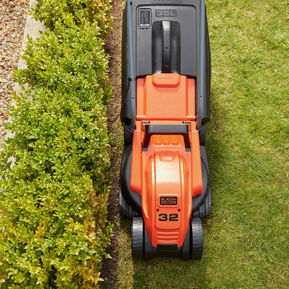 BLACK+DECKER BEMW451 Tondeuse à Gazon Poussée Électrique à fil 1200 W Coupe 32 cm
