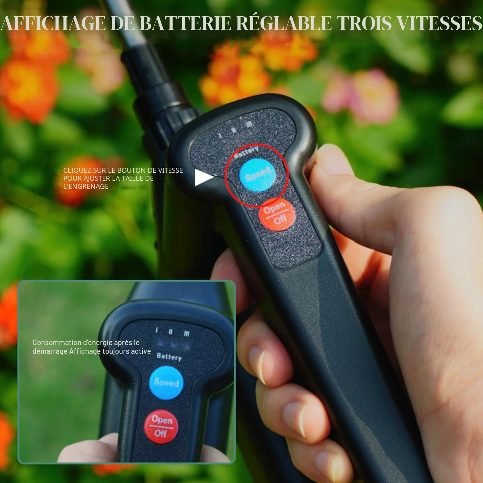 OBEST Pulvérisateur Électrique à Pression Multi-Vitesse Rechargeable | Perche Télescopique avec Tuyau de 5M et 4 Buses, Pulvérisateur Portable de Jardin pour Patio, Pelouse, Lavage de voiture