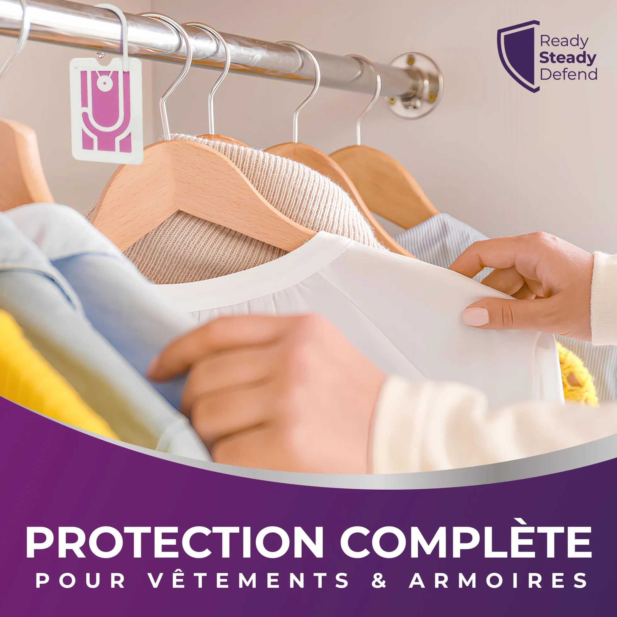 Anti-mites Vêtements Parfum Lavande 9 Textiles Protection 2 Mois