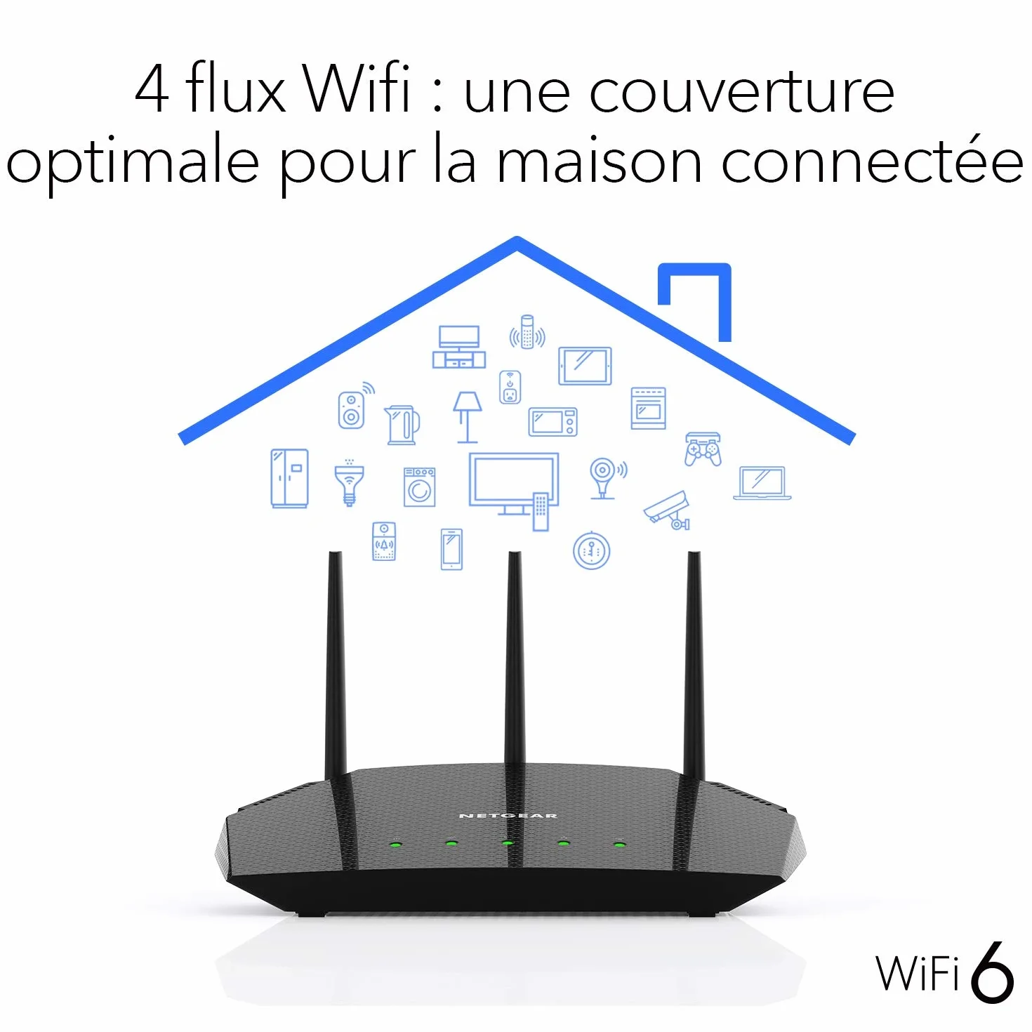 Netgear Routeur WiFi 6 AX1800 RAX10 Bi-Bandes 1,8 Gbit/s