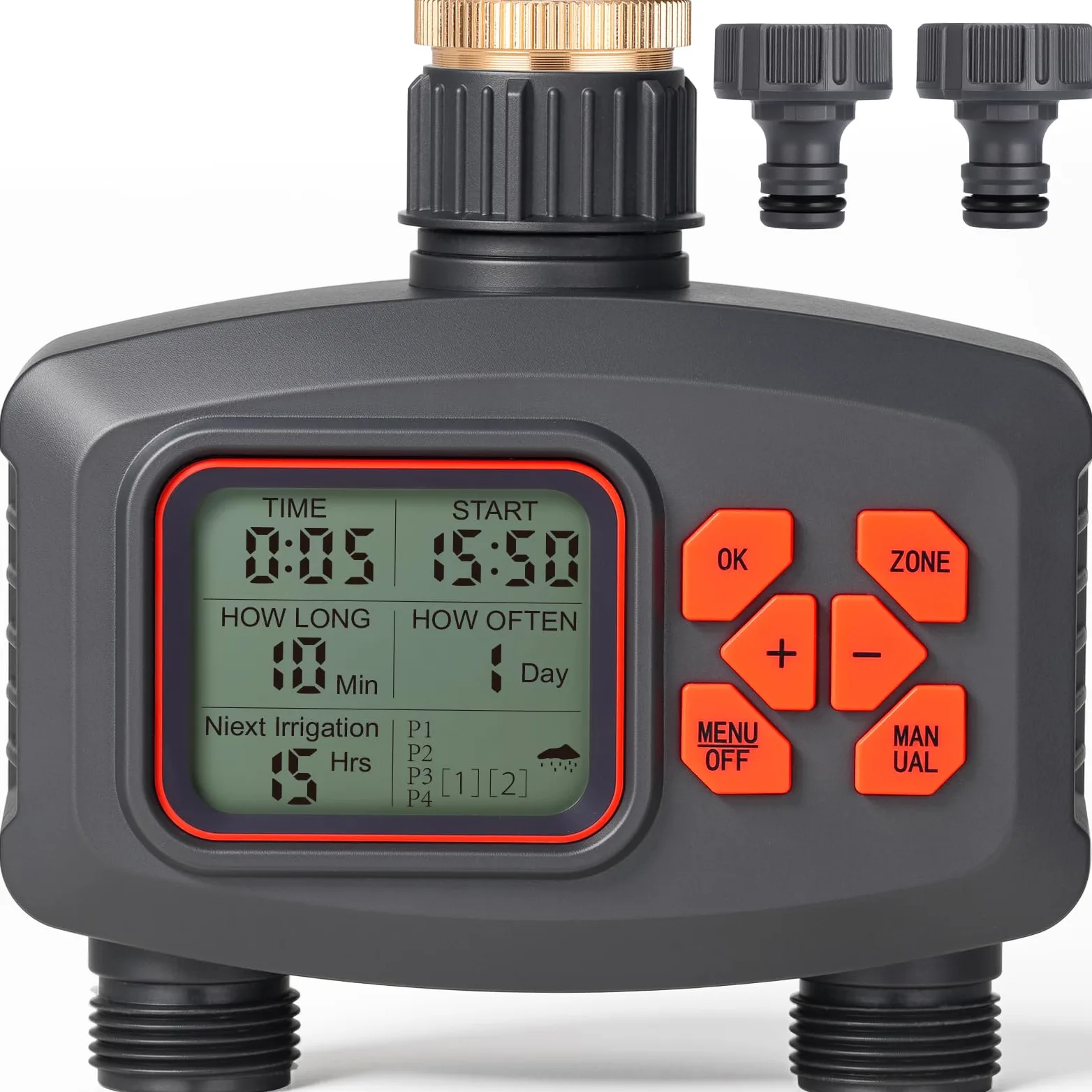 Système d'Irrigation Jardin 20M Tuyau avec Programmateur Arrosage Automatique 2 Voies, Minuterie d'arrosage Retard de Pluie, Kit Arrosage Micro Irrigation Goutte à Goutte pour Pelouse et Jardin