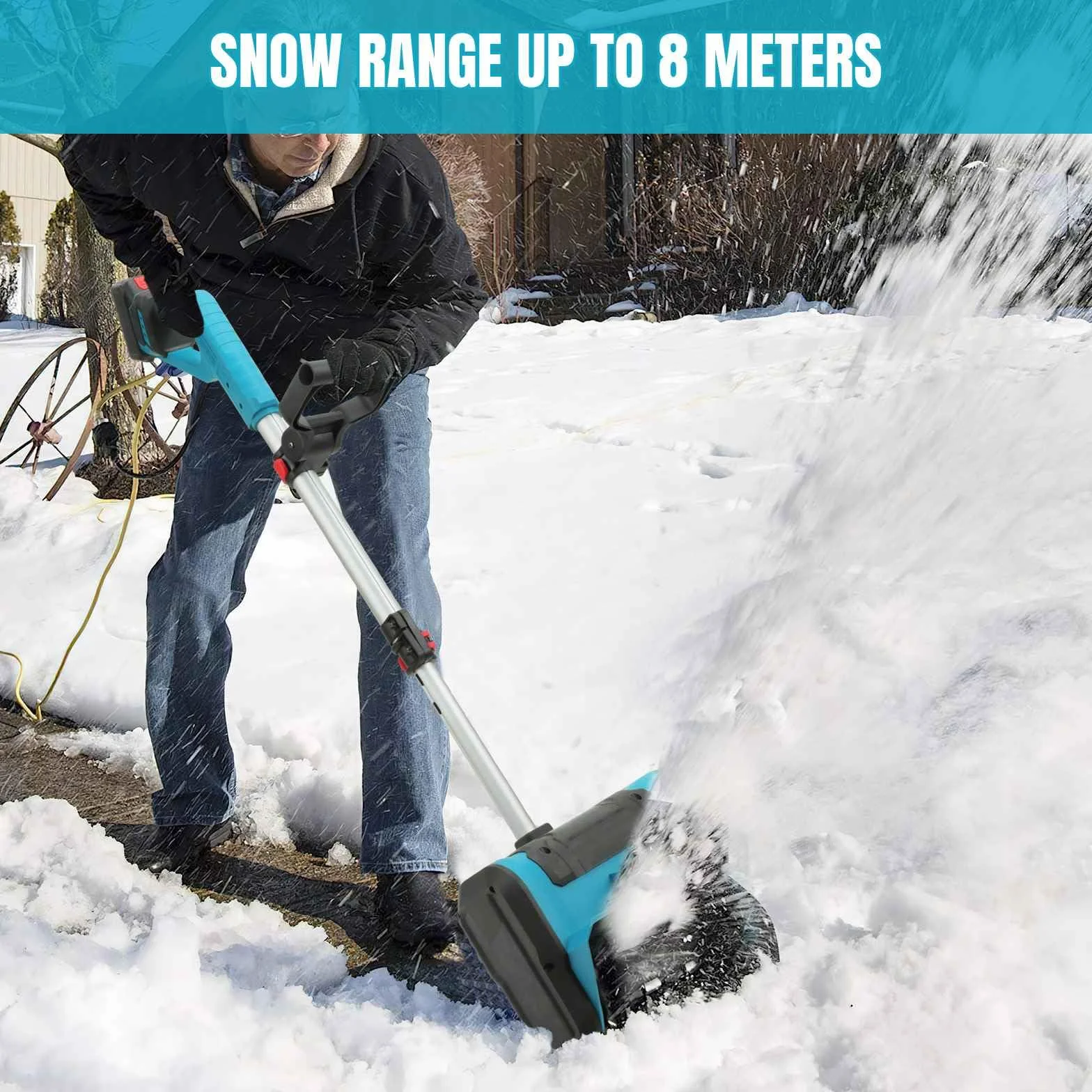 Souffleuse à Neige Sans Fil 18 V Sans Brosse Portée 8 M Largeur 25 Cm