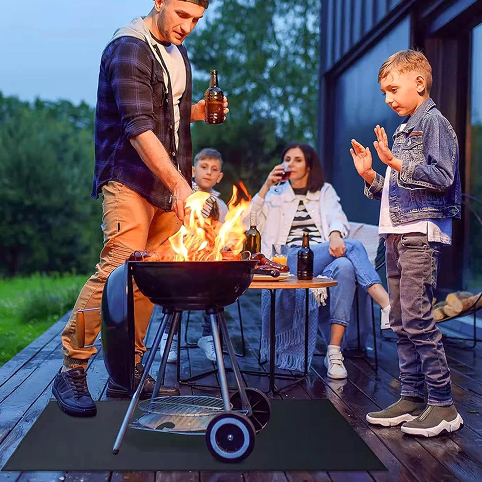 Tapis Ignifuge Pour Foyer Tapis Protecteur Ignifuge Résistant Au Feu | Antidérapant Pour Intérieur et Extérieur Âtre Brasero Terrasses Patios Jardin, Pelouse Camping Salon