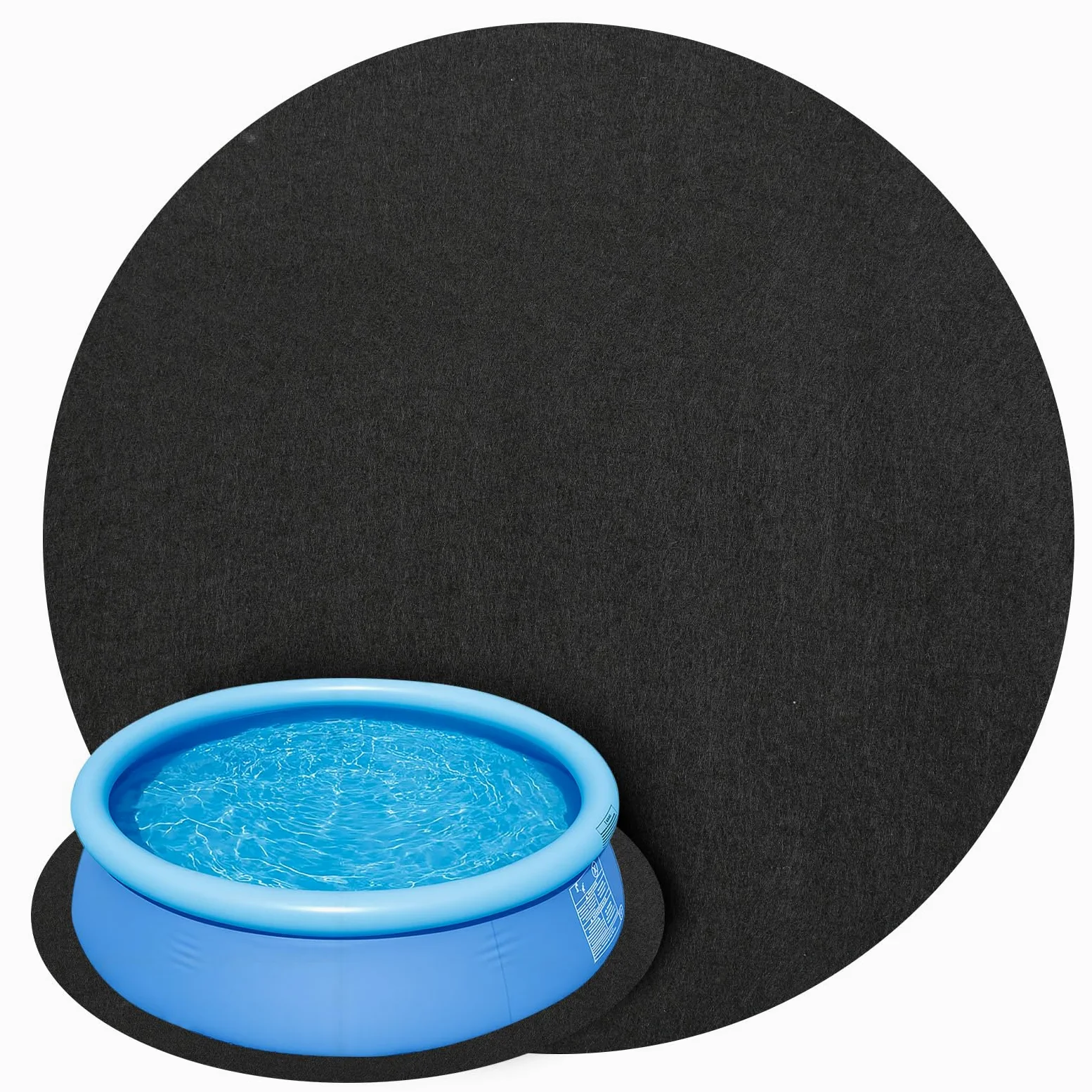 Bâche de sol de piscine ronde de 4,6 m, tapis de protection de sol pour jacuzzi, sûr et antidérapant pour les activités de plein air d'été