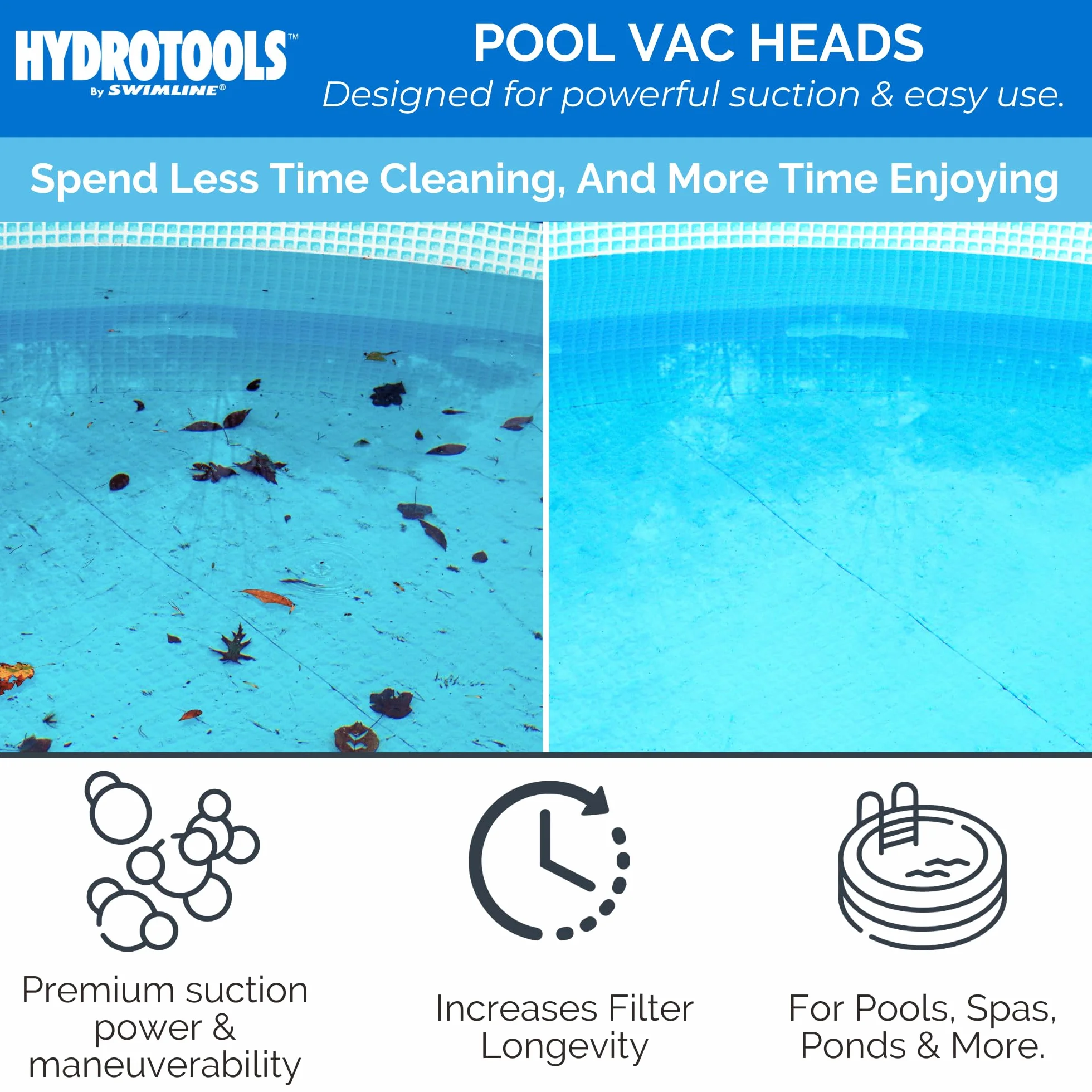 Swimline Hydro Tools Tête d'aspirateur Papillon lestée 8130 Nettoyeur de Piscine