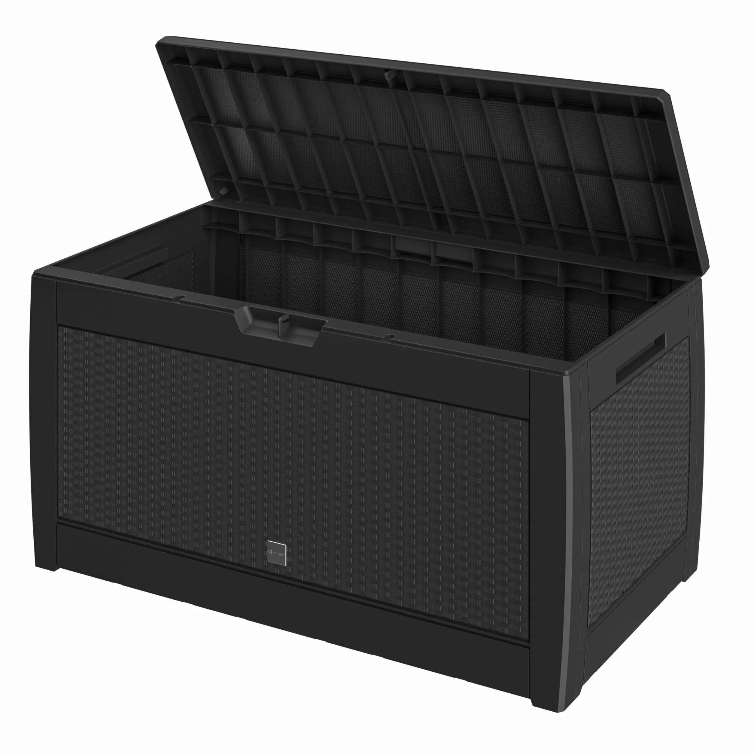 Casaria Caisse de rangement Exterieur Polyrotin Anthracite 310 litres Coffre de Jardin avec roulettes