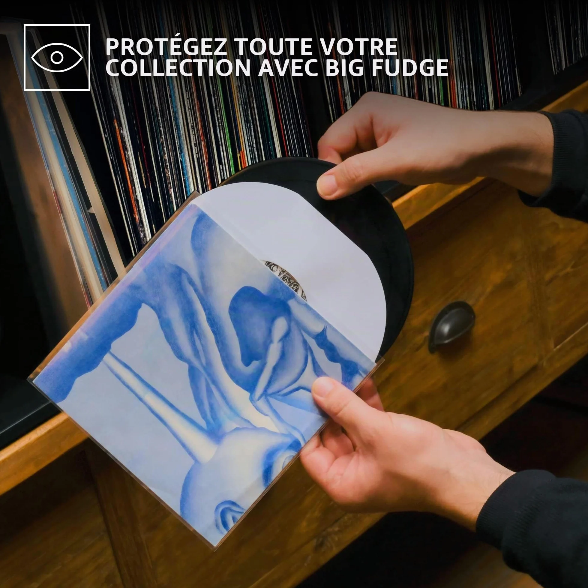 BIG FUDGE Pochettes Extérieures Vinyles 18cm x 100pcs Pochette Transparente Plastique 45 Tours 3 mil 18x18 cm