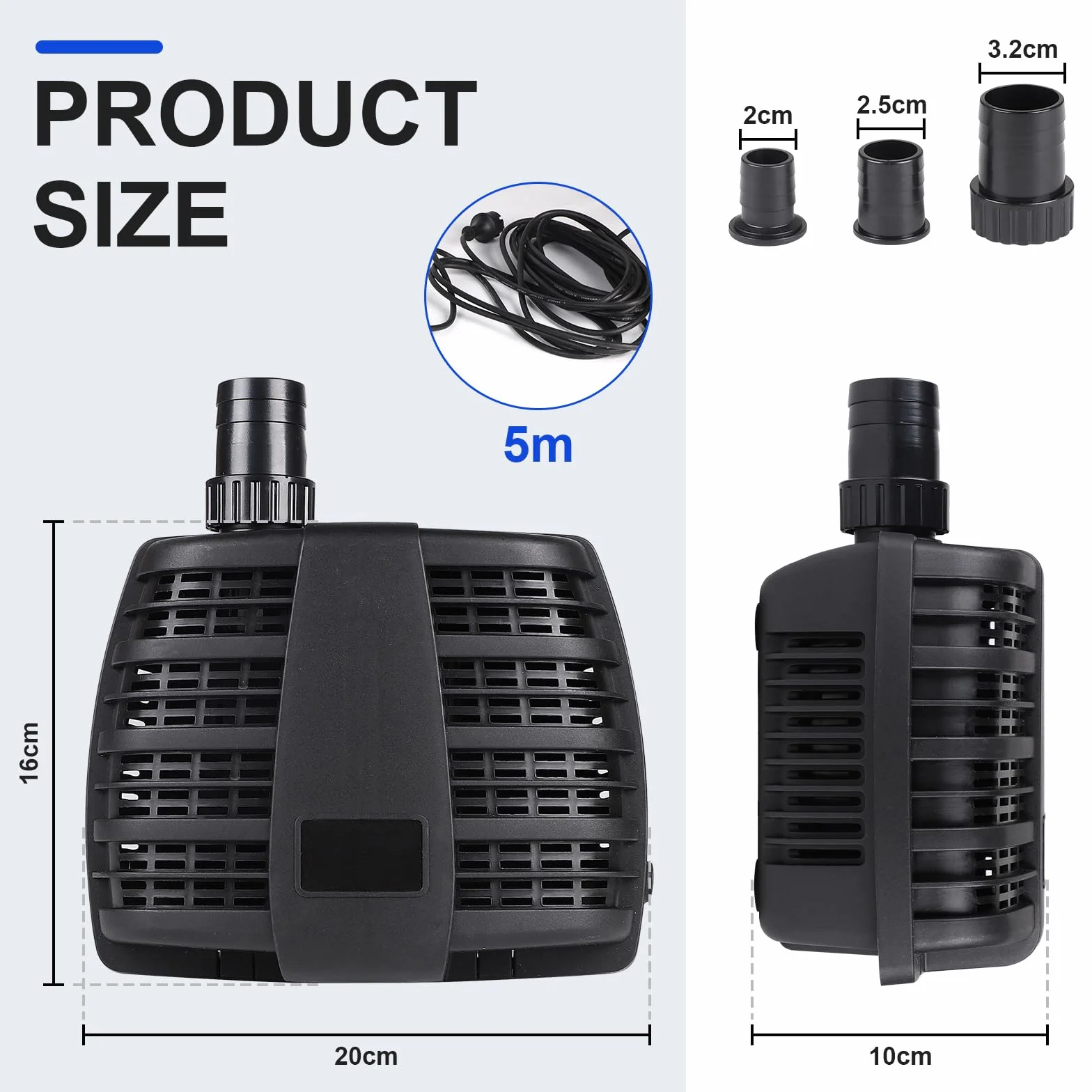 Pompe Bassin Exterieur CFP-2000L/H 35W IPX8 Ultra Silencieuse Protection Poissons