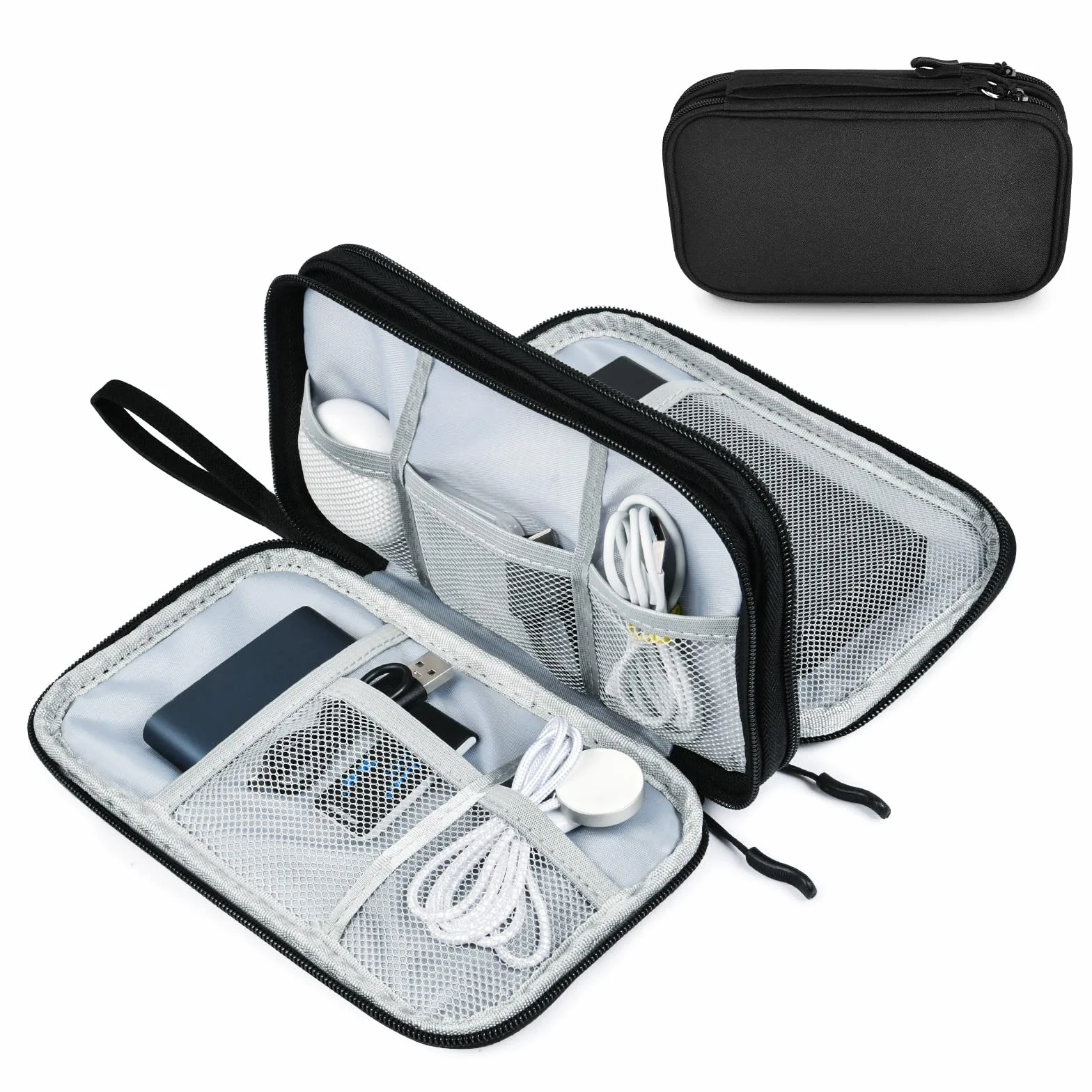 Etui Disque Dur Externe Étanche Sac de Câble de Voyage Grande Capacité Antichoc Portable Organisateur