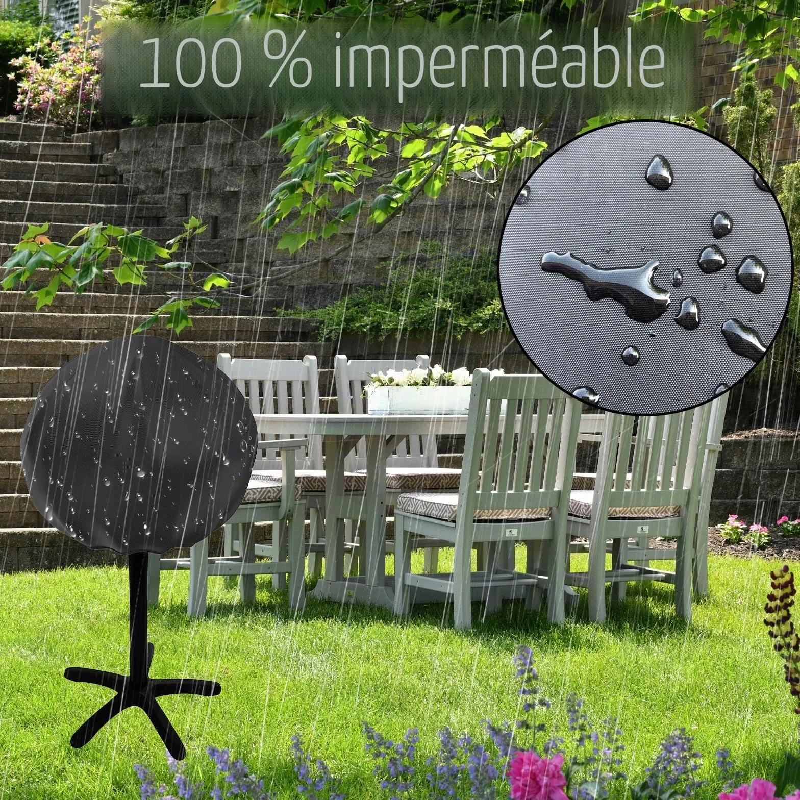 Housse de Barbecue Imperméable Protection Gril UV 50cm SYCK-G045