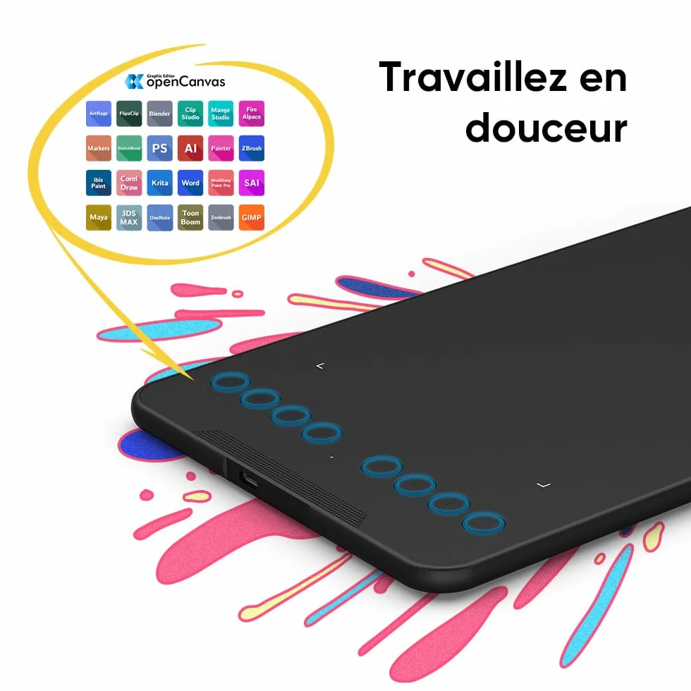 XPPen Deco mini7 v2 Tablette Graphique 7 Pouces 16k Niveaux de Pression Dessin sans Écran