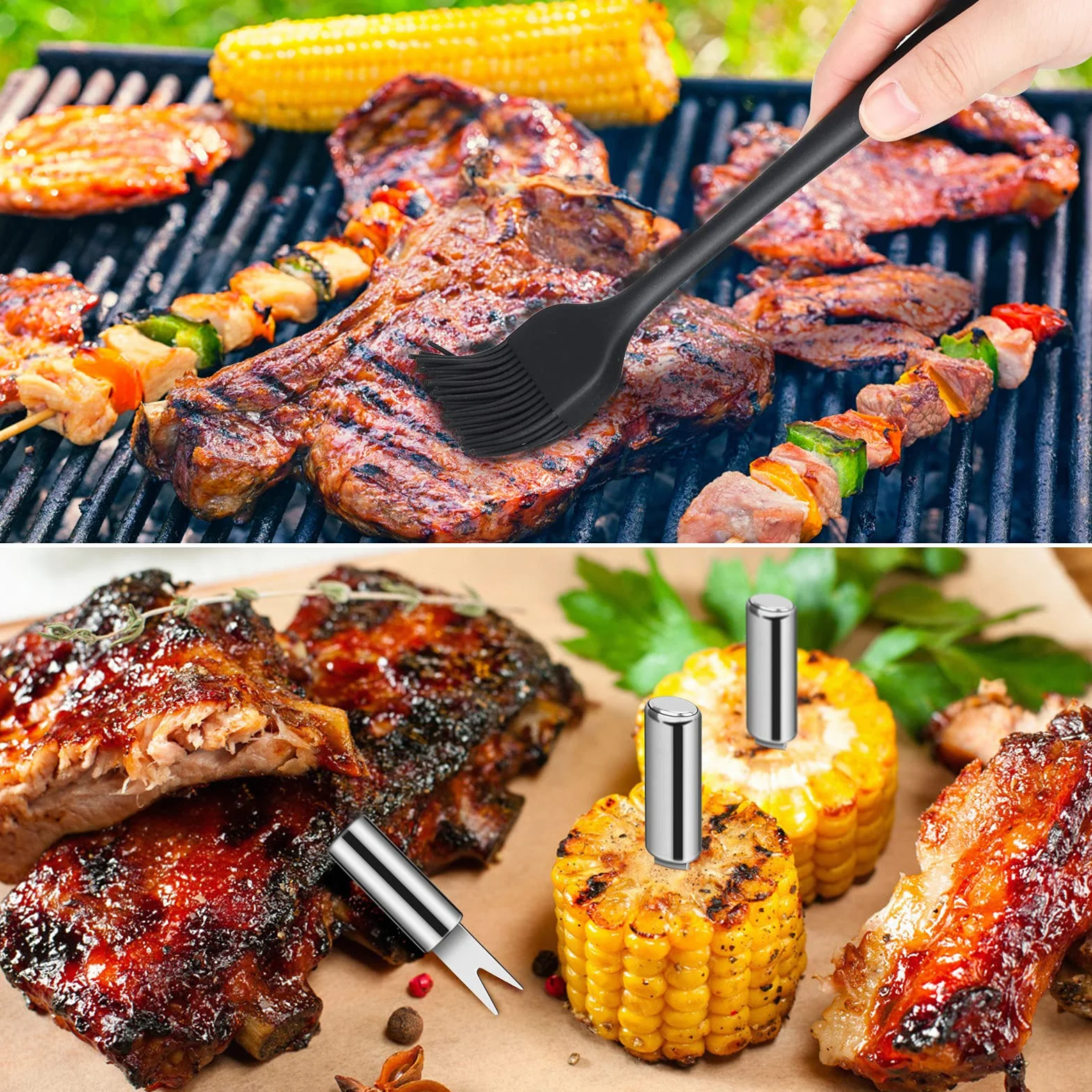 Ensemble d'Outils de Barbecue 16PCS en Acier Inoxydable avec Boîte de Rangement