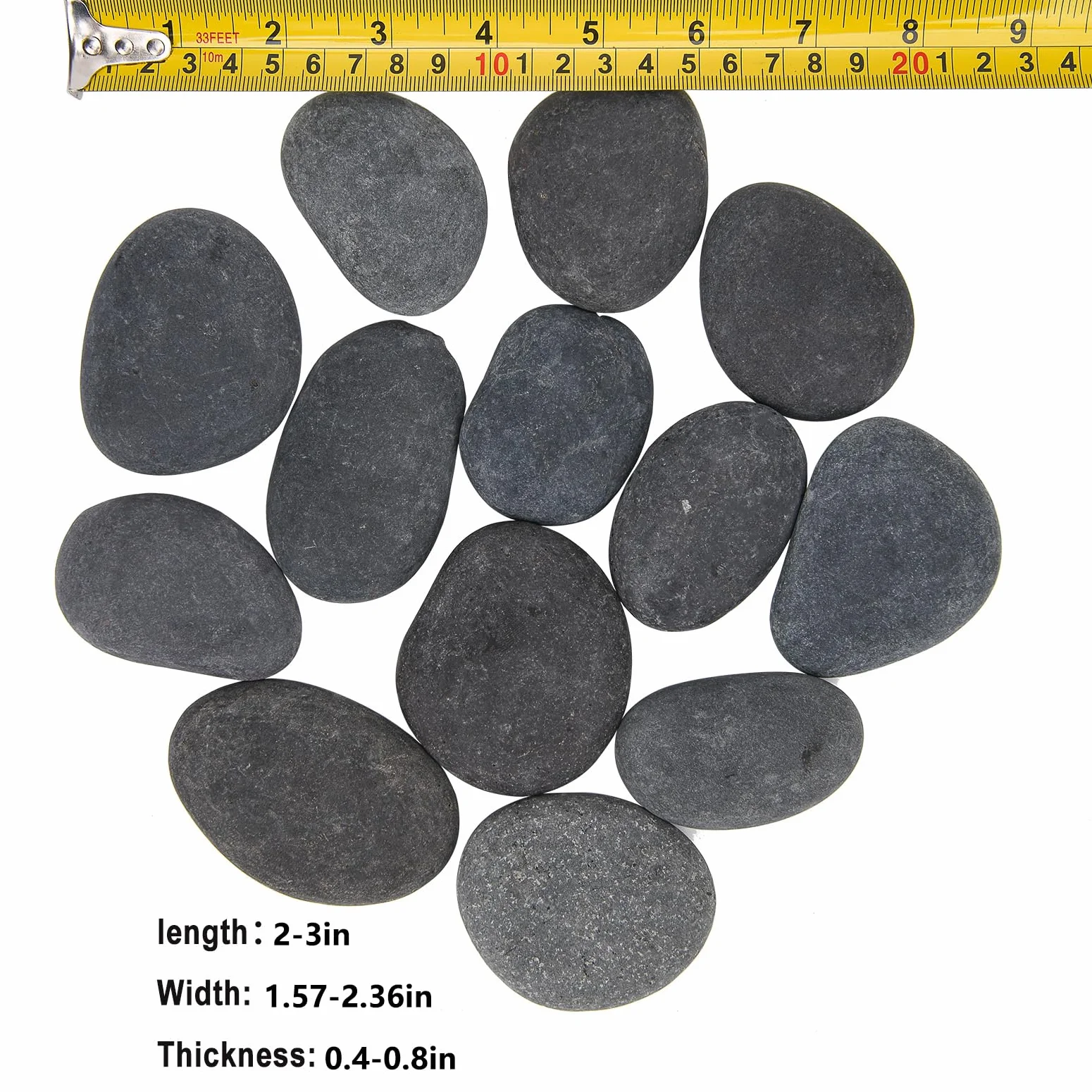 Hisredsun Pierres Plates à Peindre 16 pièces, 4-7 cm Galets Lisses Naturels pour Jardin Zen, Mandala, Aquariums