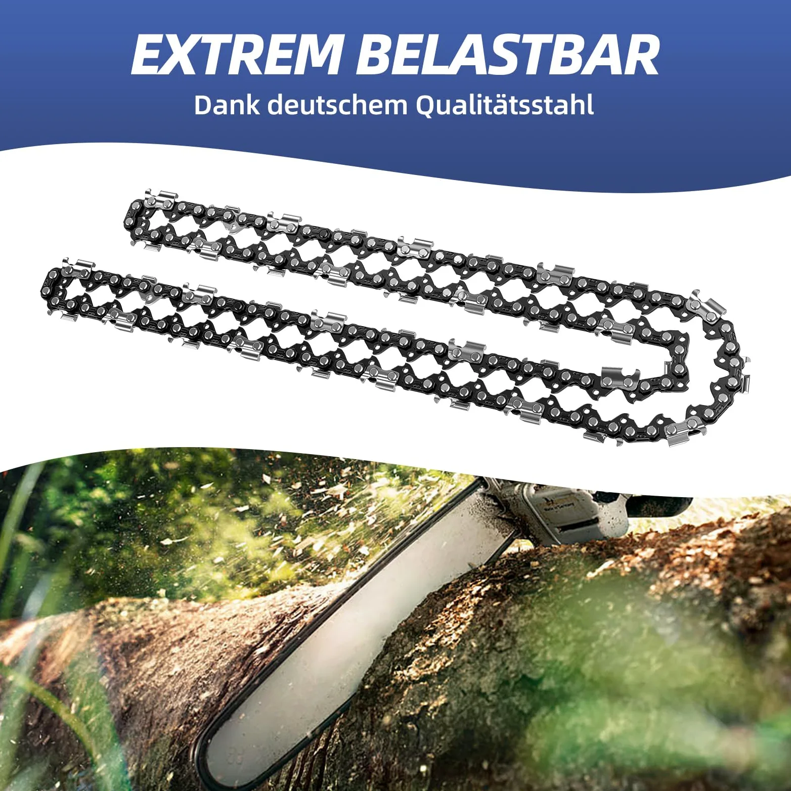 Lot de 4 X 45cm Chaînes 3/8" 63 Maillons d'Entraînement 1.3mm 050