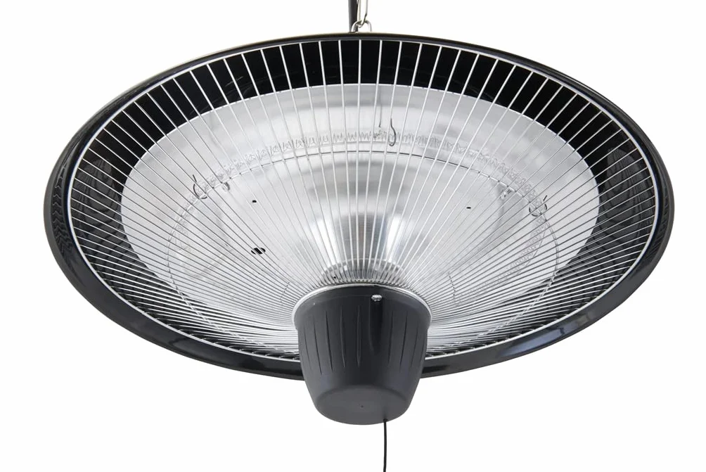 EVATRONIC Chauffage d'extérieur 2000W Halogène IP24 Noir