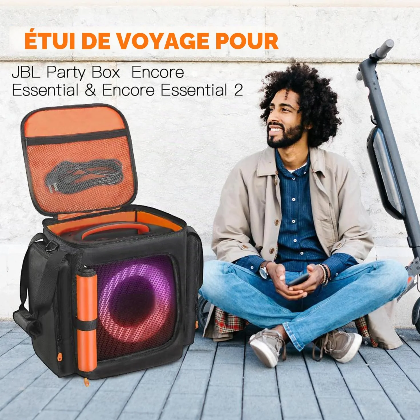 Sac de transport compatible JBL Partybox Encore Essential Essential 2, housse voyage avec poches