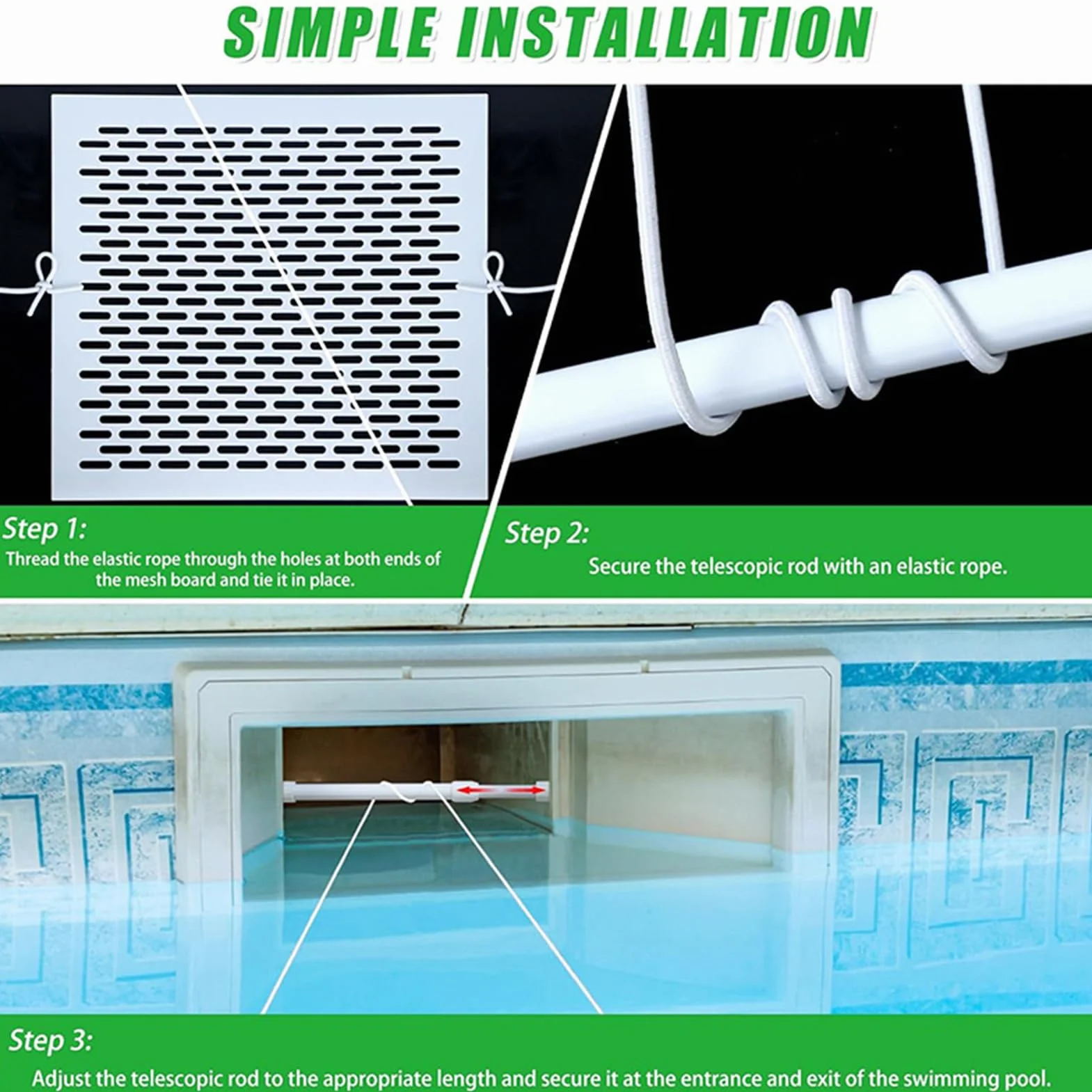 Grille de Protection pour Skimmer de Piscine Anti-Feuilles Toile Maillée Renforcée Écran Nettoyage Spa Étang