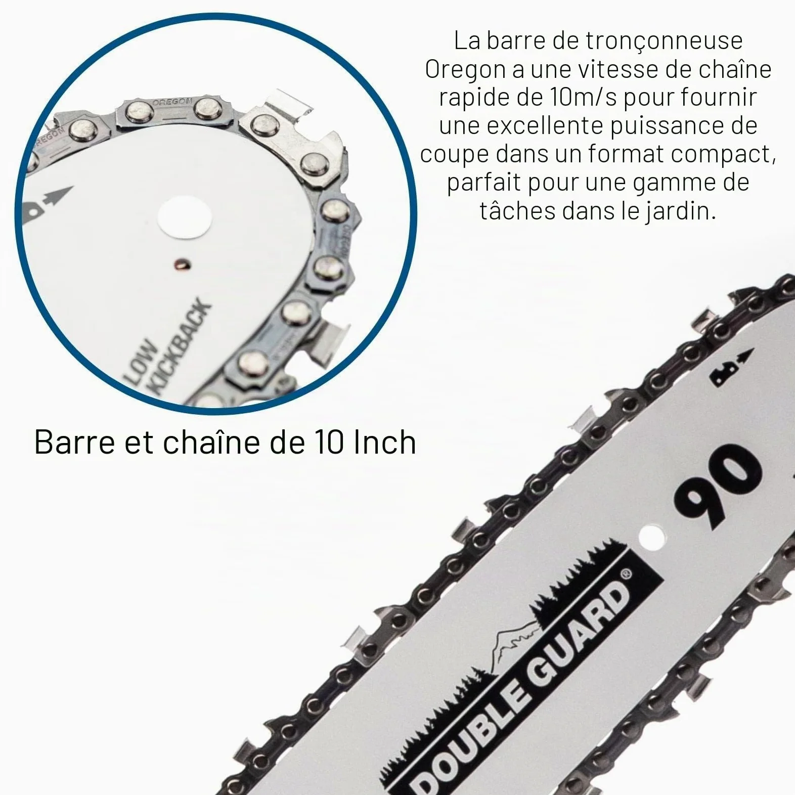 Hyundai Tronçonneuse Sans Fil 20 V Brushless, Guide et Chaîne 25 cm, Batterie Li-ion 4 Ah, Chargeur Inclus, Élagage, Garantie 3 Ans - HY2190