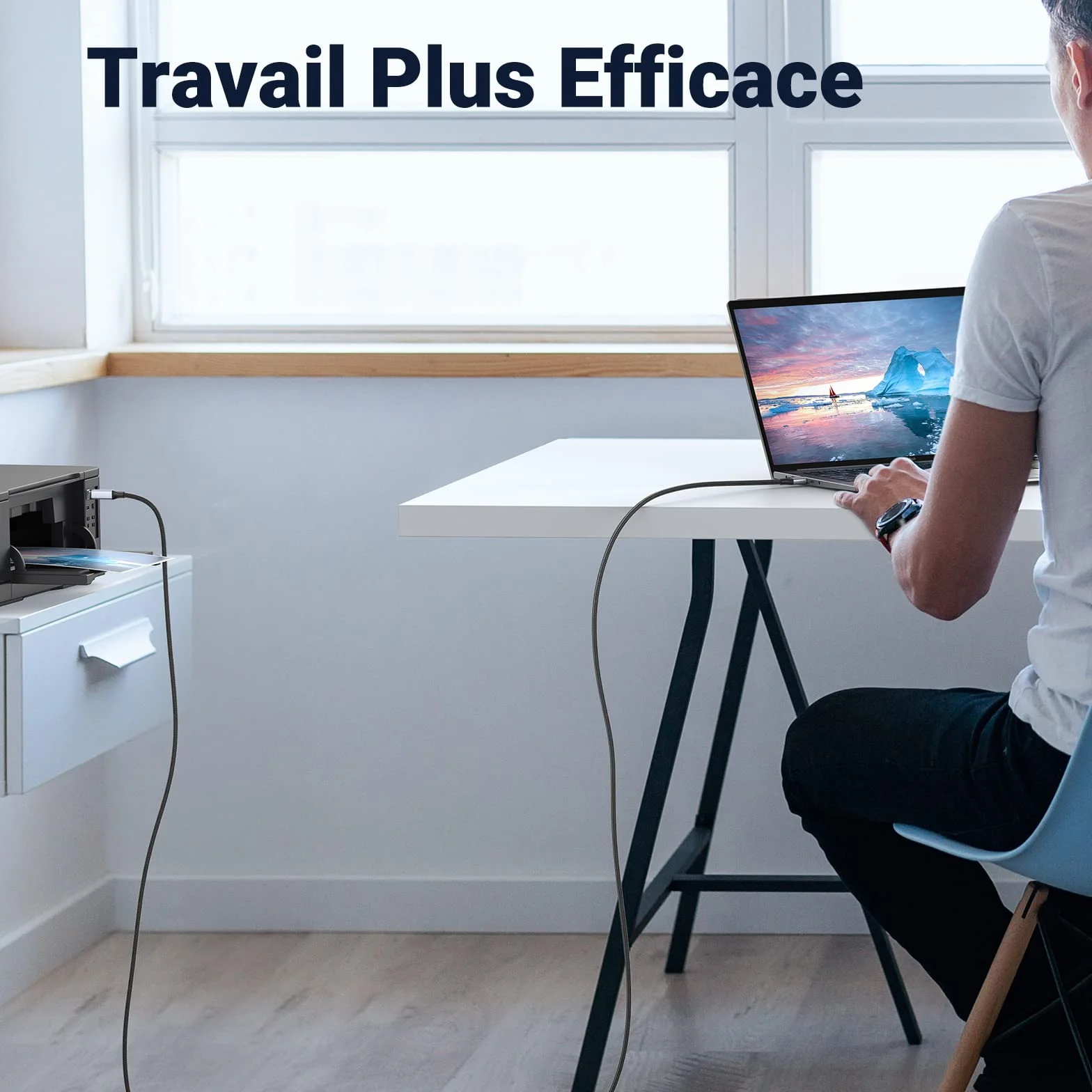 UGREEN Câble Imprimante USB 2.0 A vers B Nylon Tressé 2M