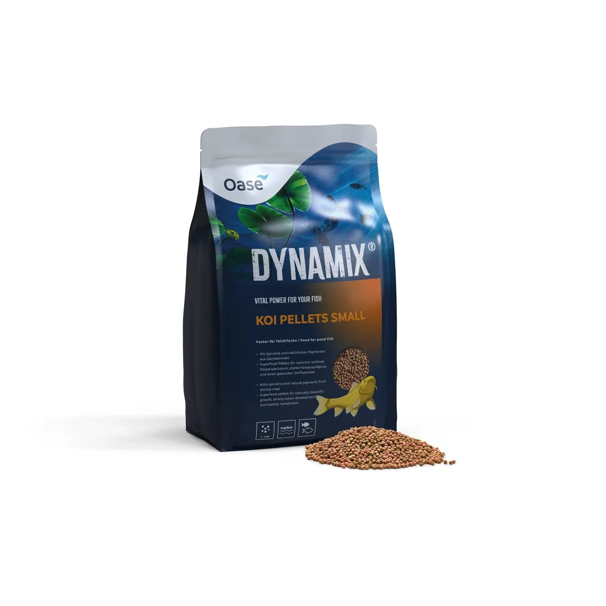 Dynamix Koi Pellet 8 l, Nourriture pour Poissons de Bassin, Nourriture pour Koïs, Petit Taille, 2.8kg