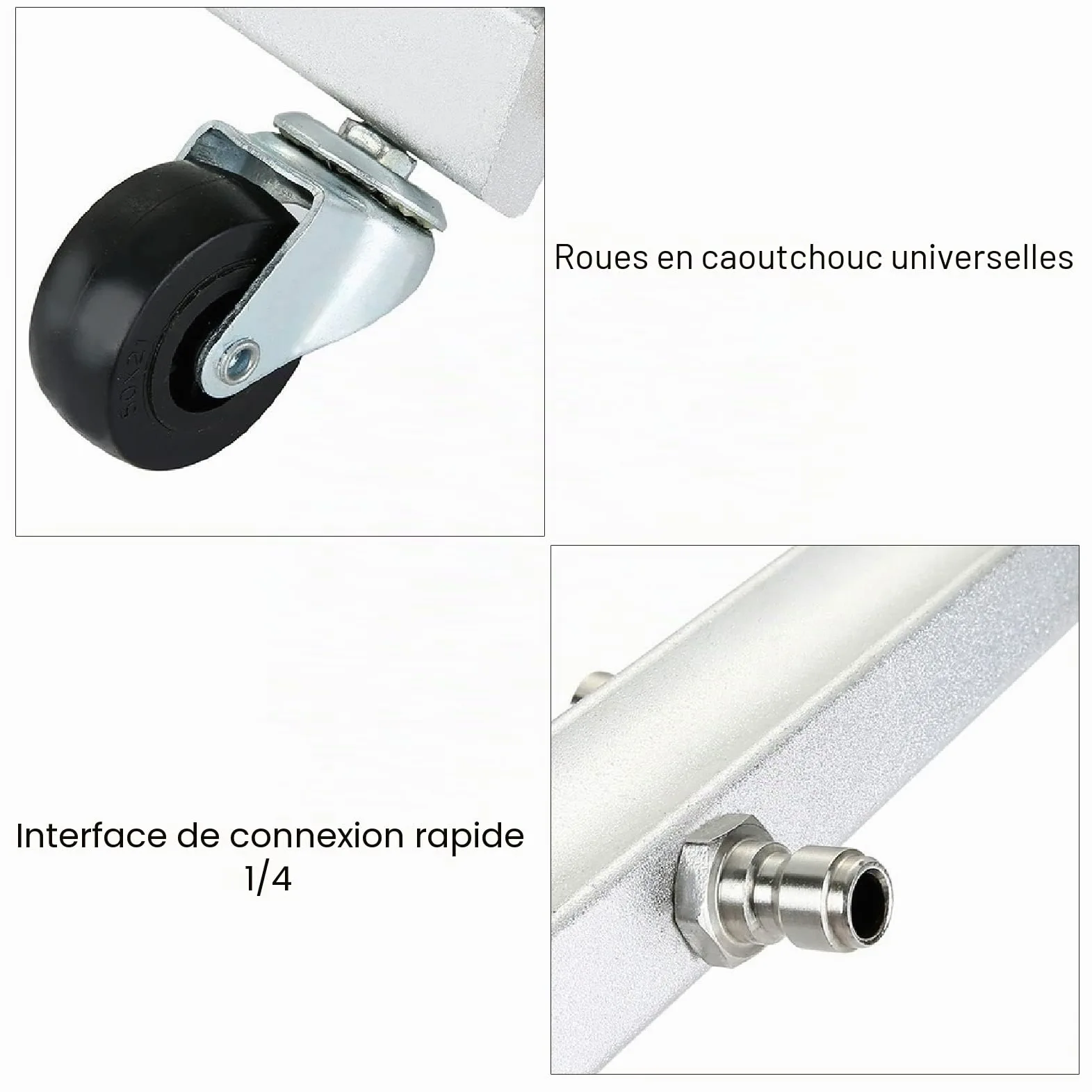 TOPINCN Nettoyeur Haute Pression de Train de Roulement 7 Trous Nettoyeur Haute Pression Balai d'eau 1/4 Connecteur Rapide Nettoyeur de Train de Roulement 4000psi 65cm