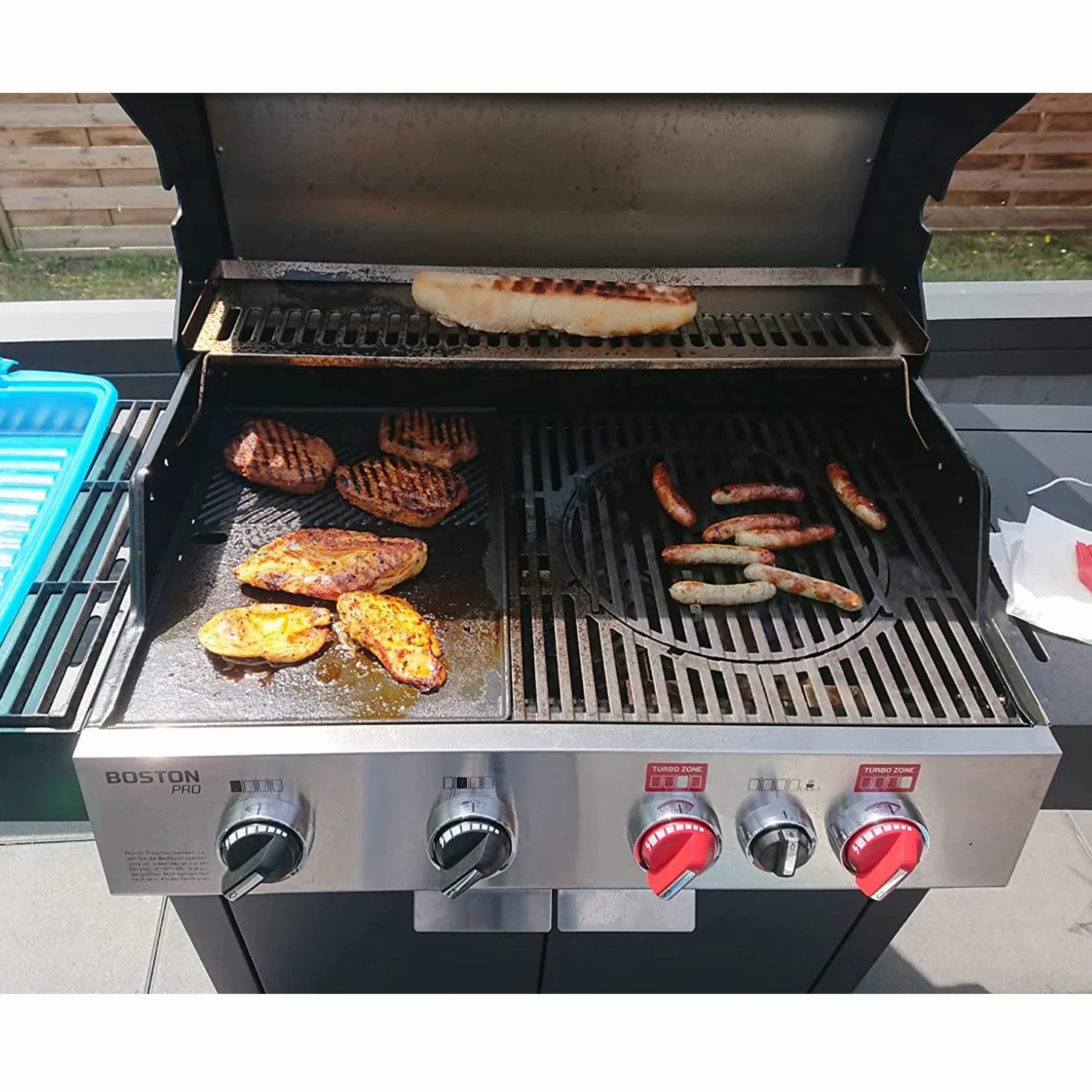 Denmay Plaque de cuisson barbecue fonte pour 3 et 4 brûleurs Landmann Triton